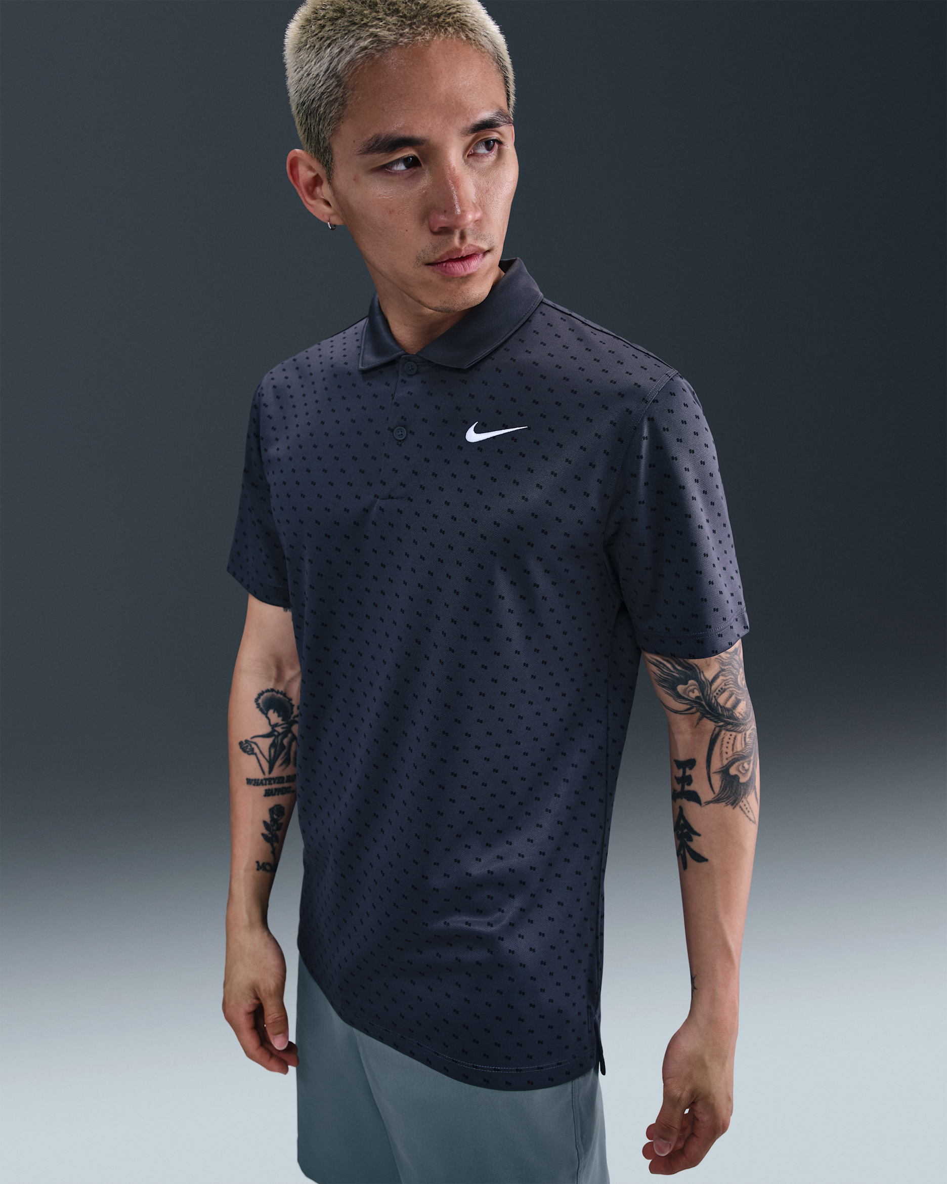 Nike Victory+ Men's Dri-FIT Golf Polo - Anthracite/White