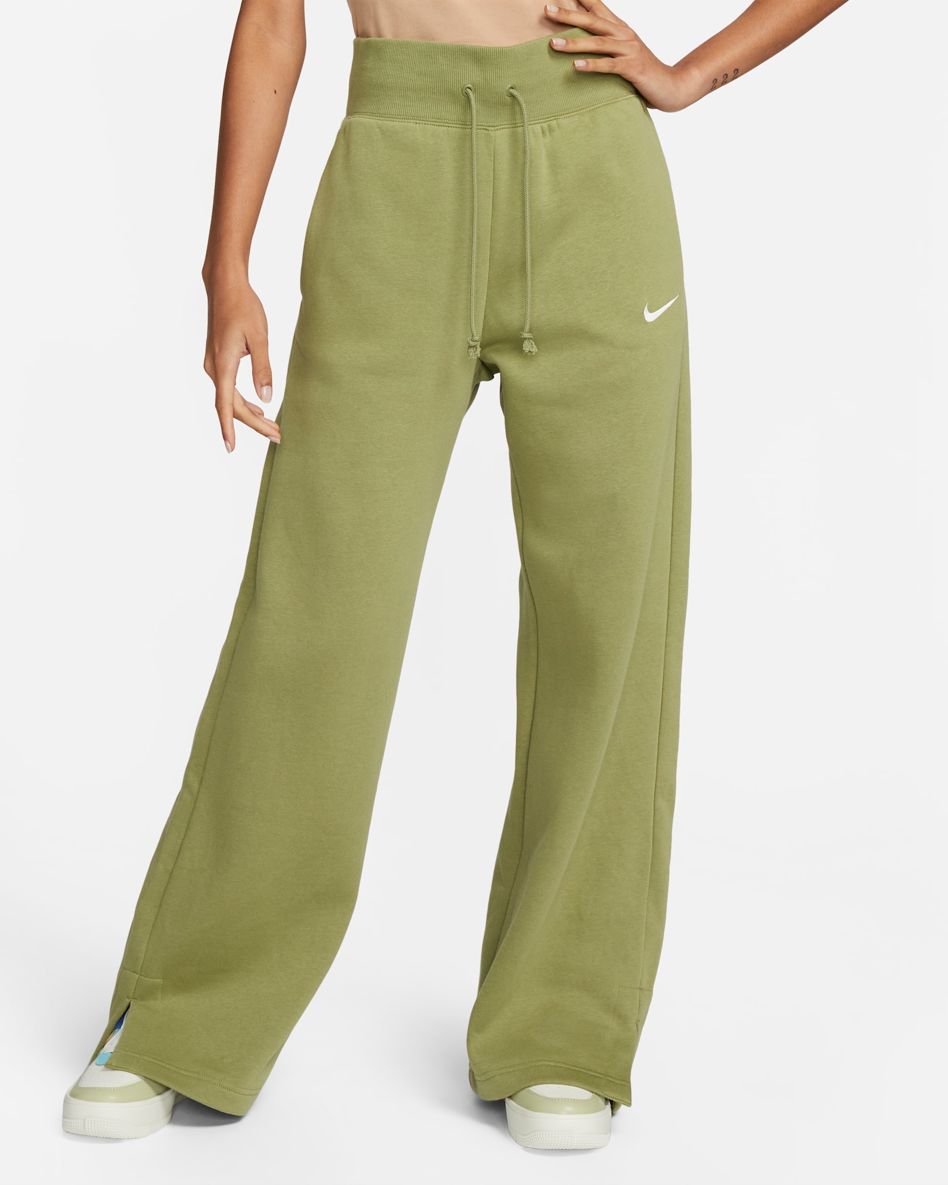 Nike Sportswear Phoenix Fleece Women's High-Waisted Wide-Leg Sweatpants - Alligator/Sail
