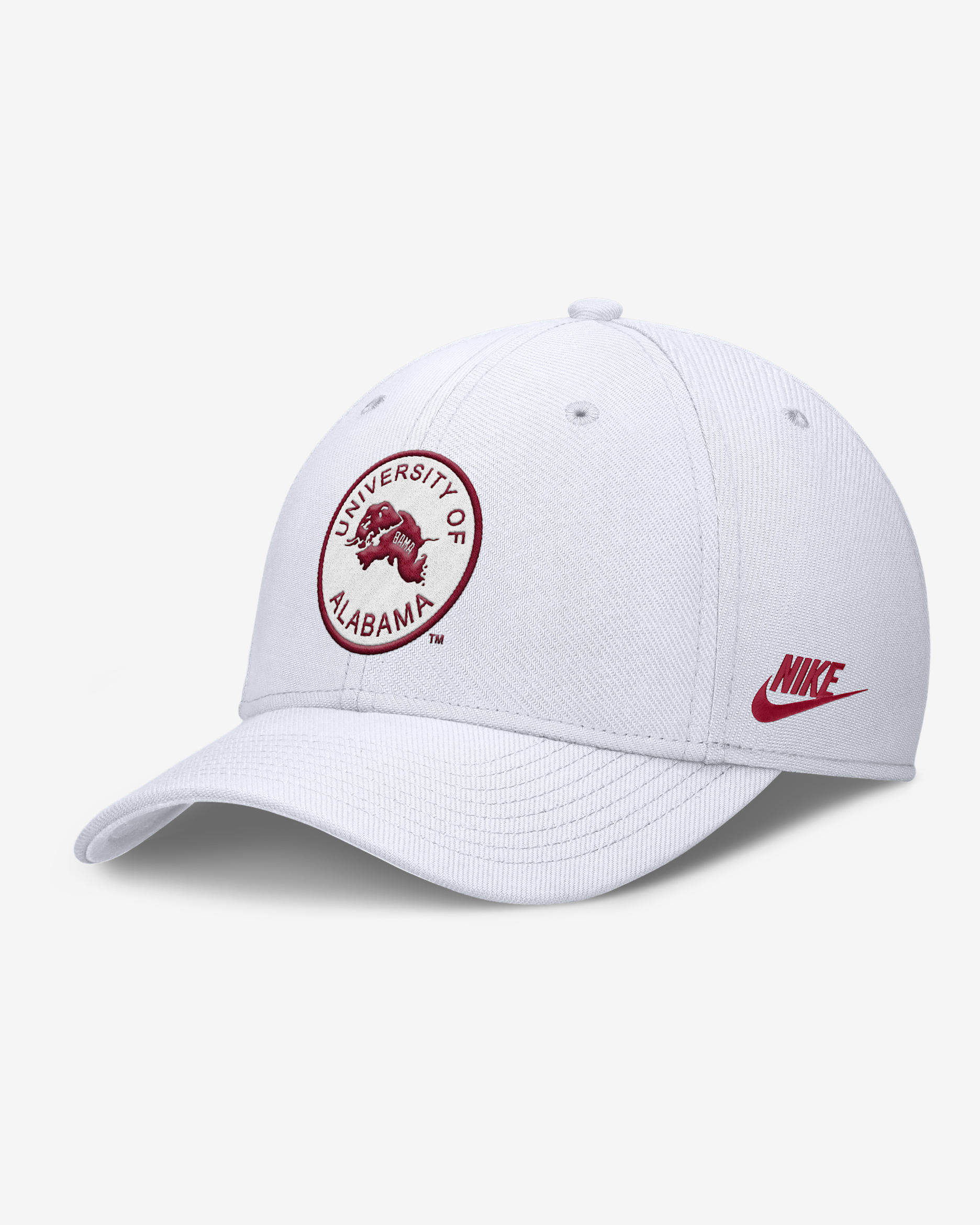 Alabama Primetime Rise Academic Men's Nike Dri-FIT College Hat - White