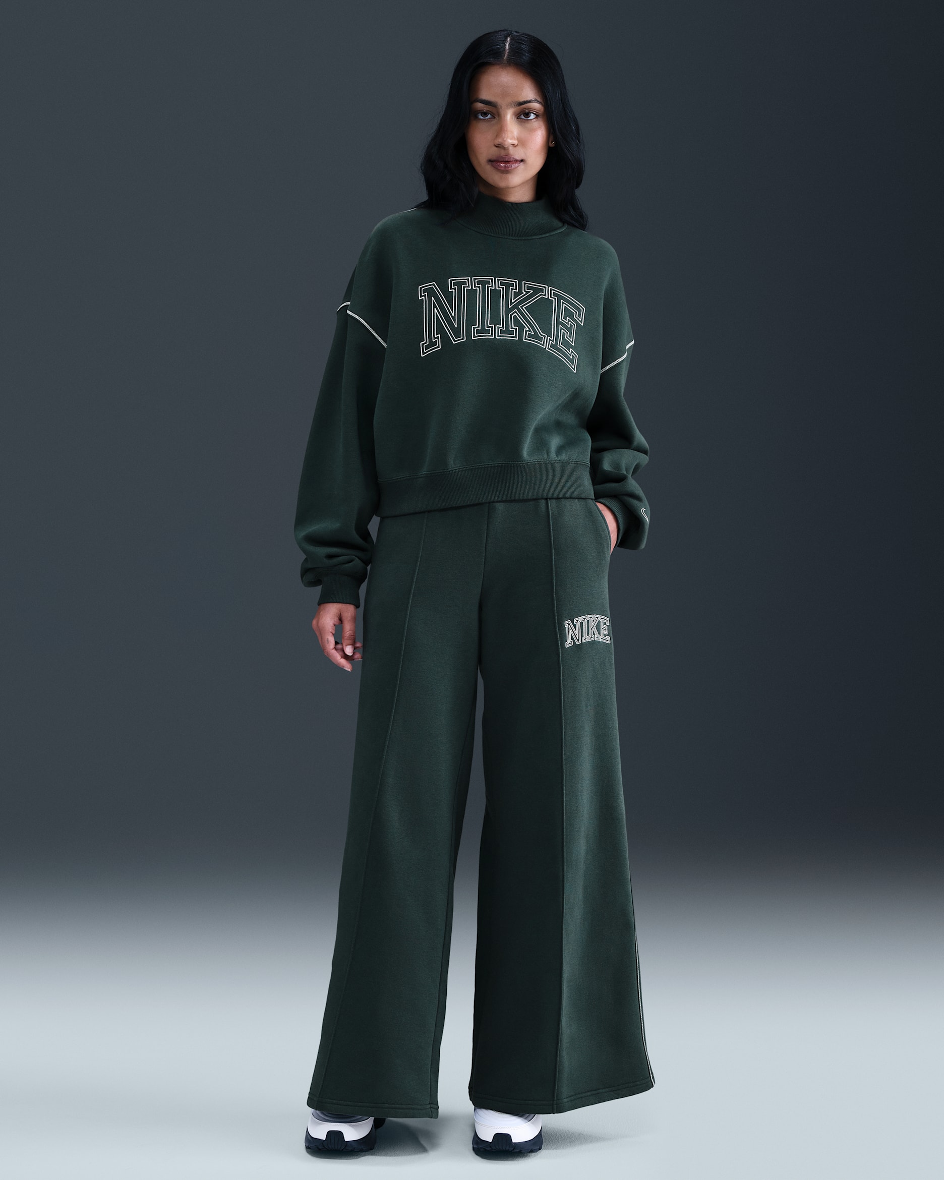 Pantalon de survêtement ample Nike Sportswear Phoenix Fleece pour Femme - Seaweed