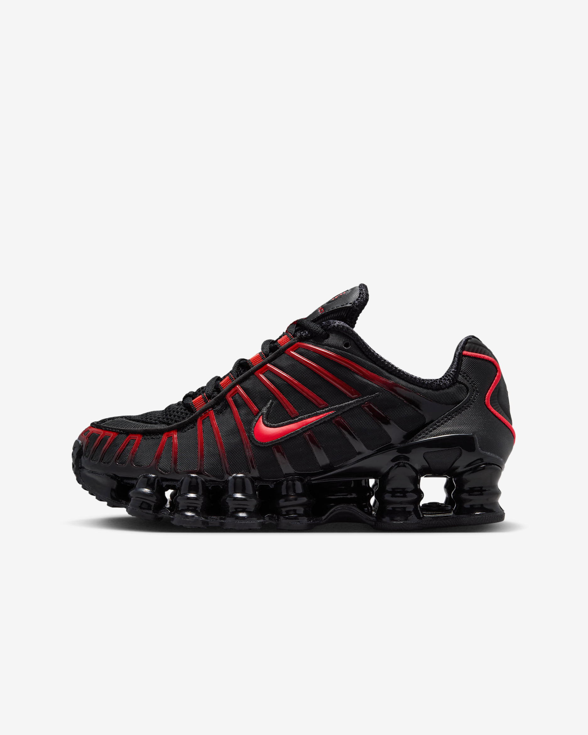 Nike Shox TL Big Kids' Shoes - Black/Black/Light Crimson