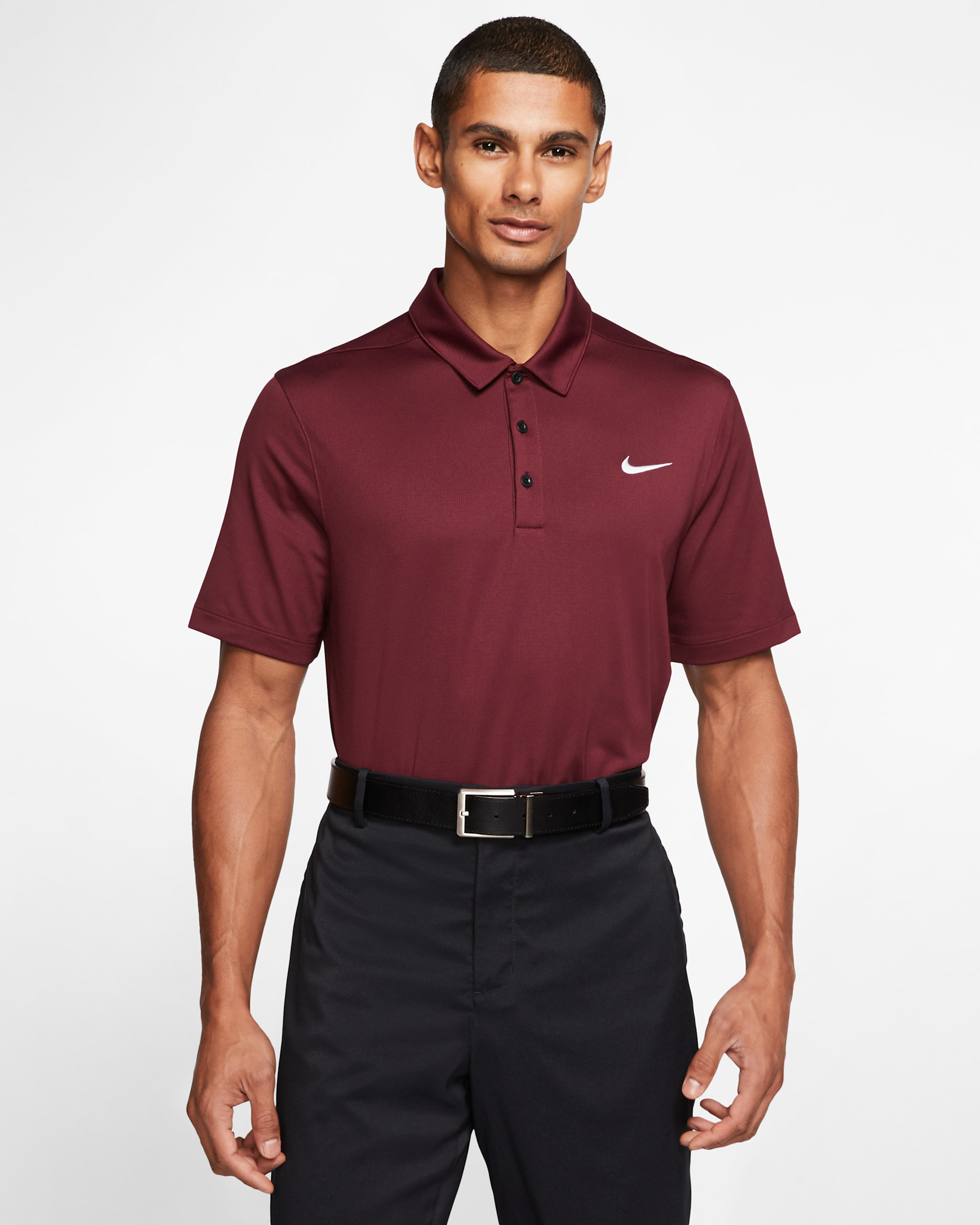 Nike Men's Football Polo - Deep Maroon/Black/White