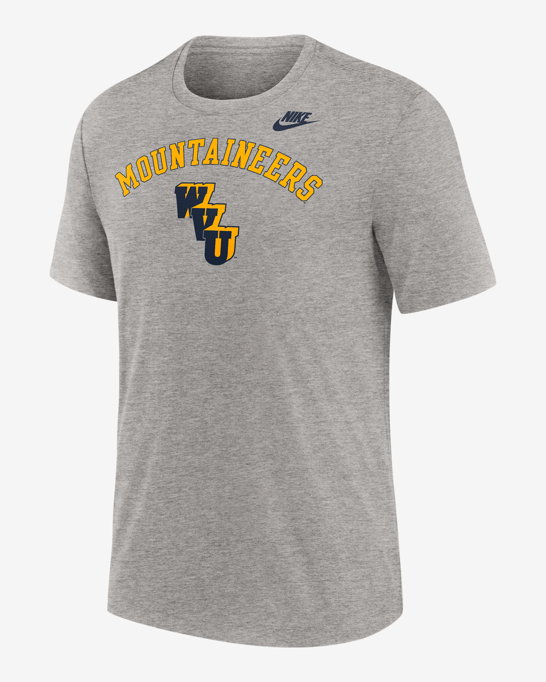 West Virginia Legacy Arch Men's Nike College T-Shirt - Dark Grey Heather