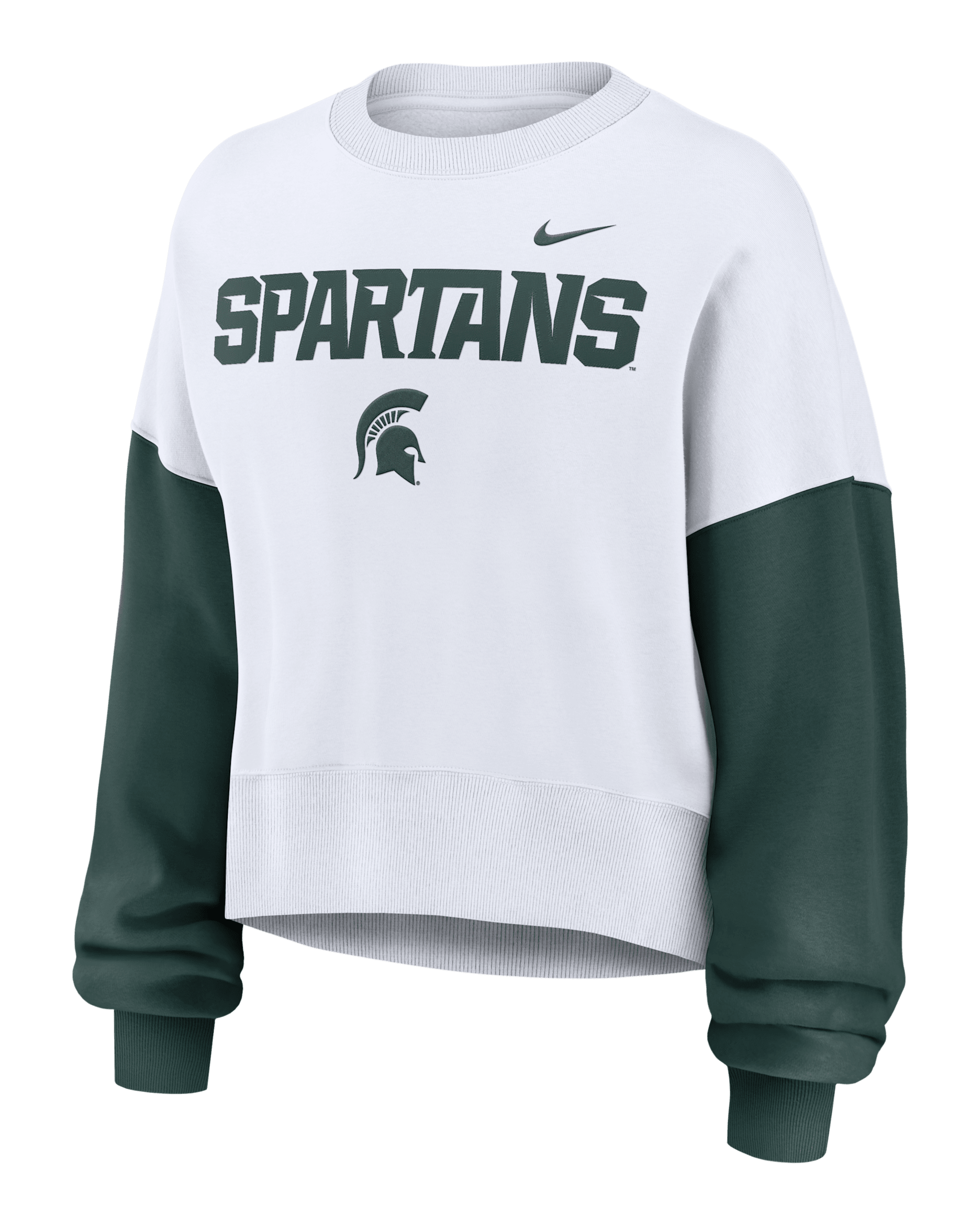 Michigan State Spartans Primetime Women's Nike College Pullover Crew - White