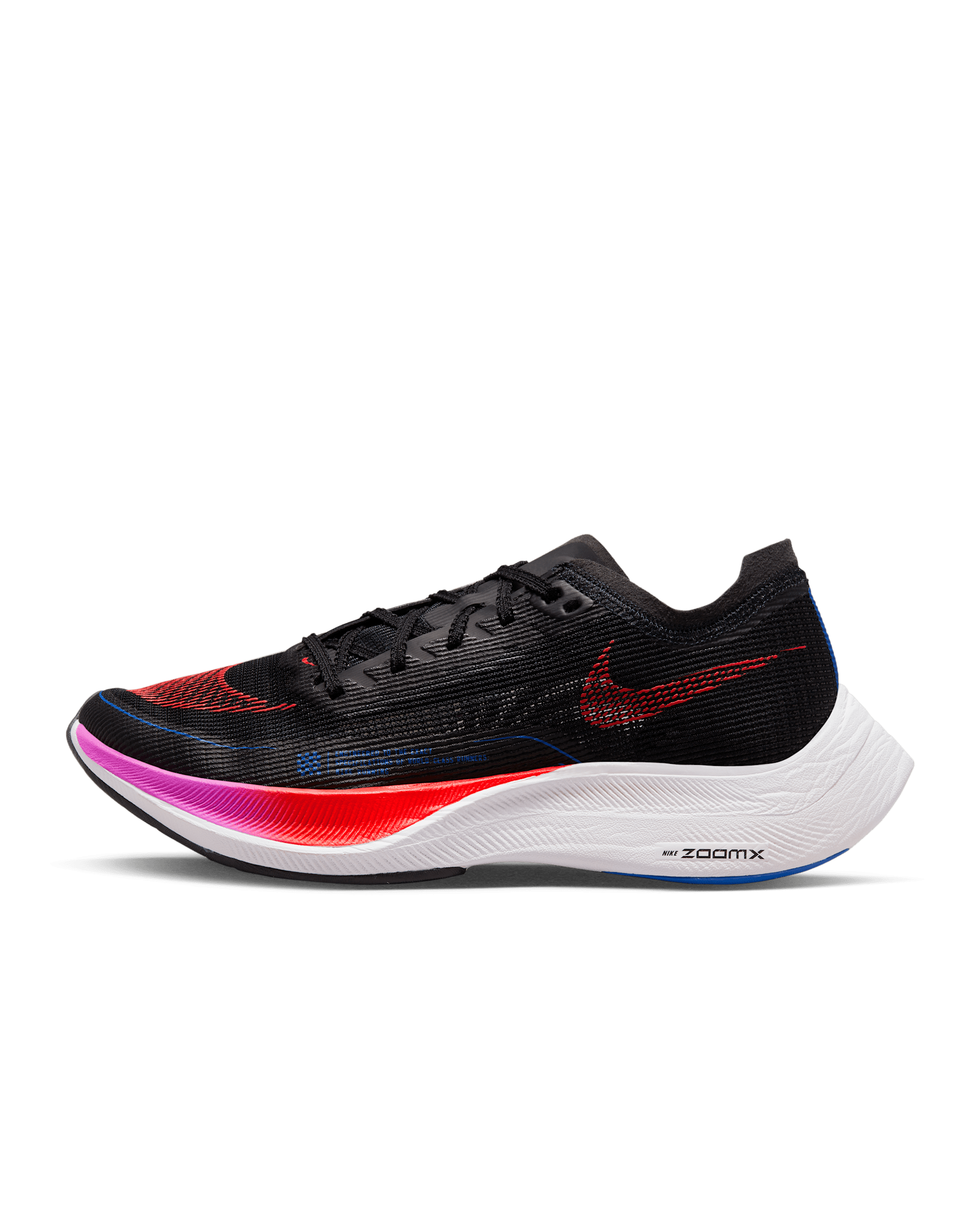 Nike Vaporfly 2 Women's Road Racing Shoes - Black/Fuchsia Dream/White/Bright Crimson