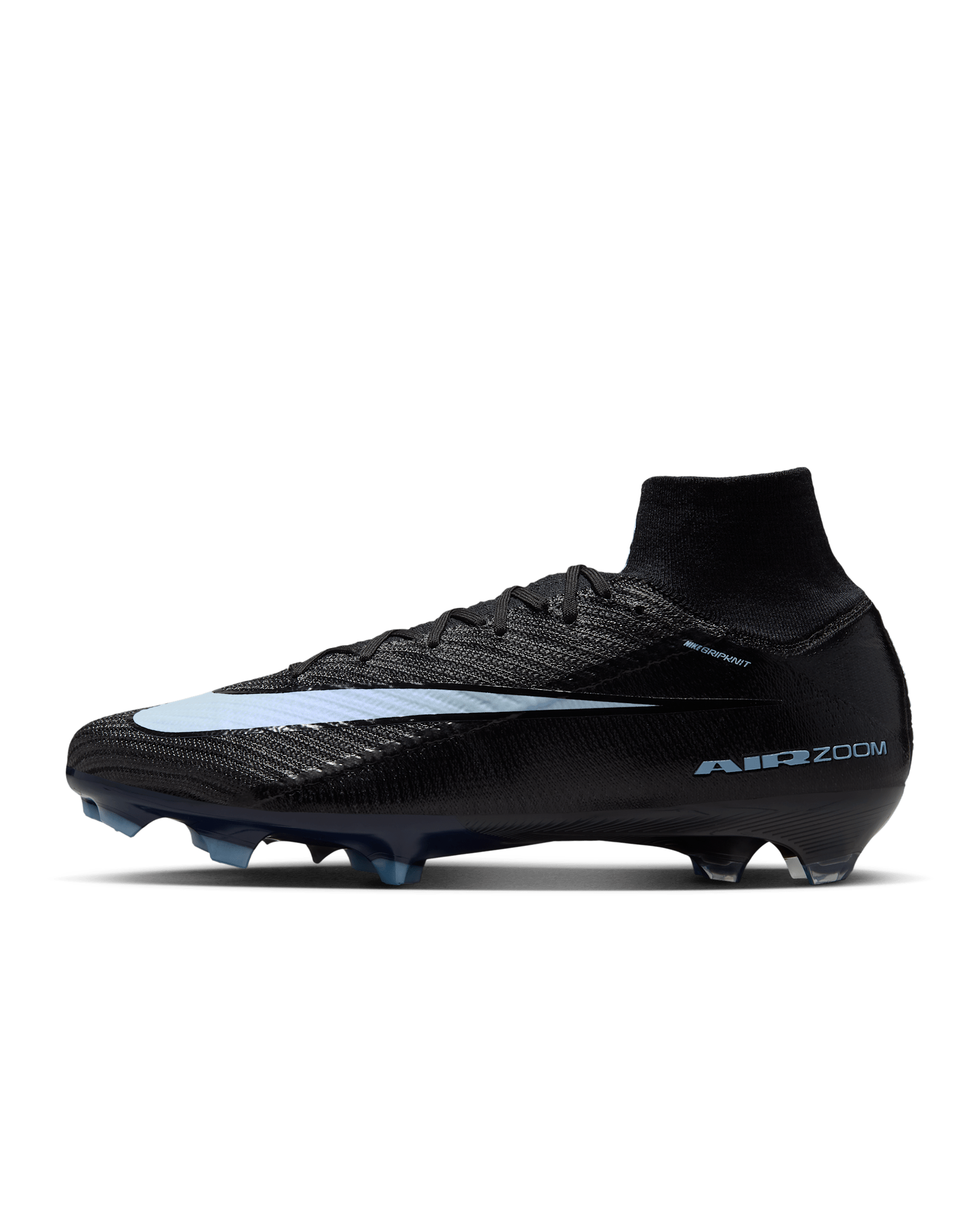 Nike Mercurial Superfly 10 Elite Firm-Ground High-Top Soccer Cleats - Black/Ice Blue