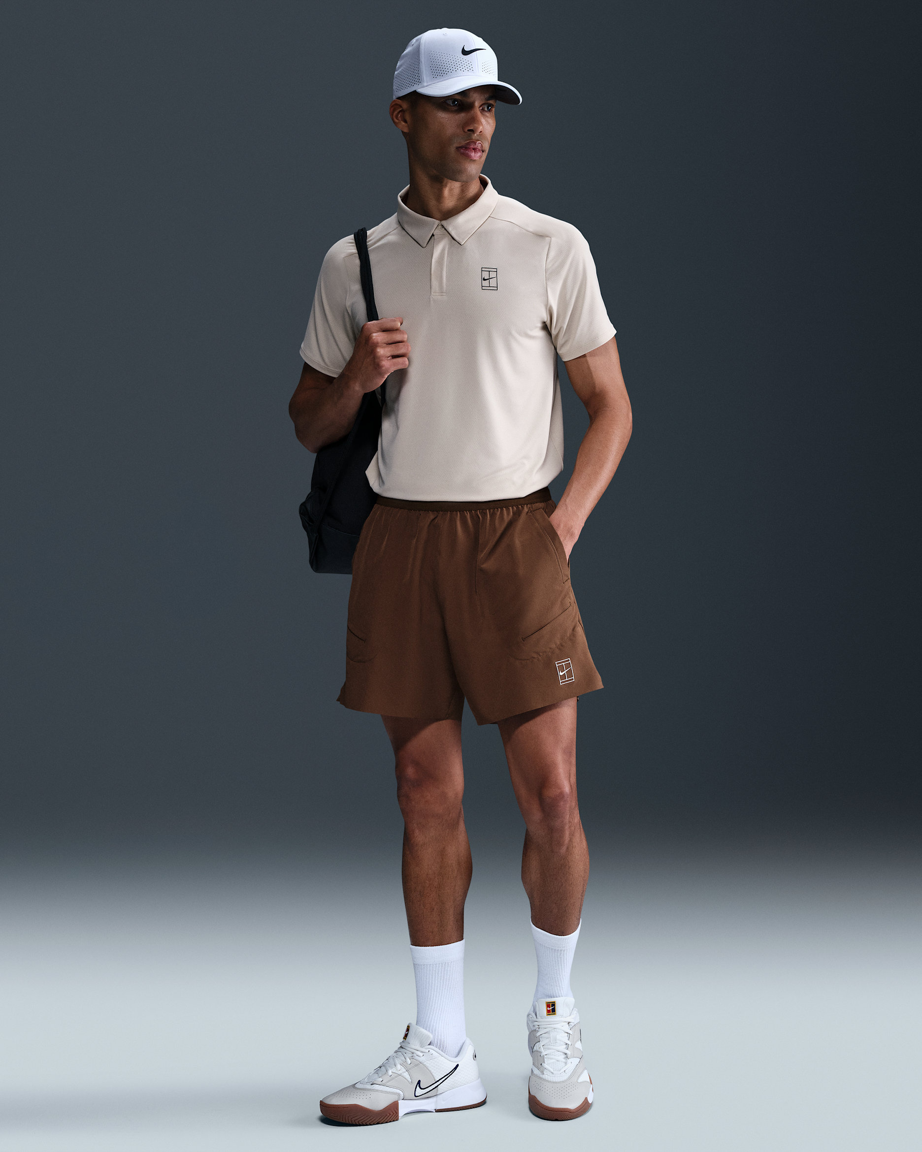 NikeCourt Advantage Men's Dri-FIT 6" Tennis Shorts - Cacao Wow/White