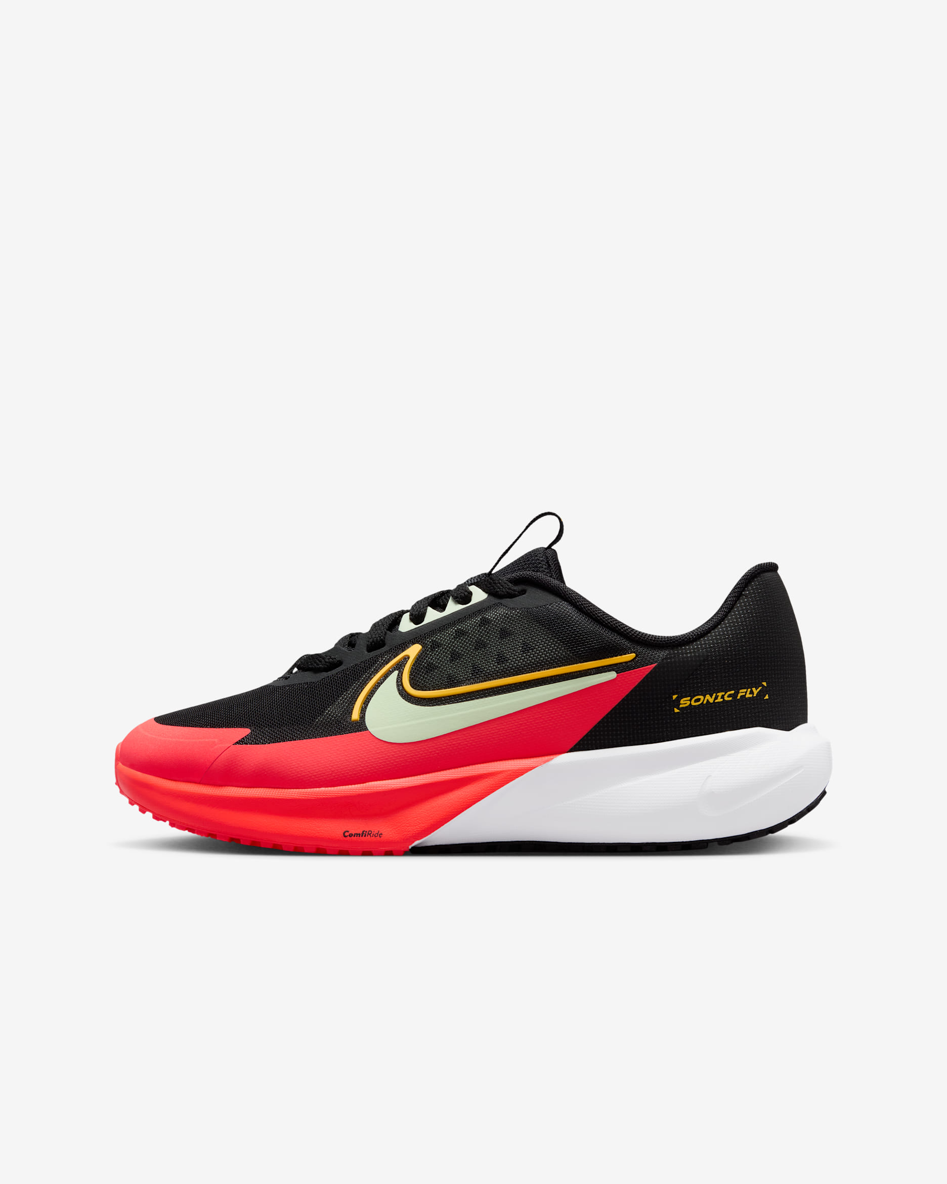 Nike Sonic Fly Older Kids' Running Shoes - Black/Laser Orange/Bright Crimson/Volt Tint