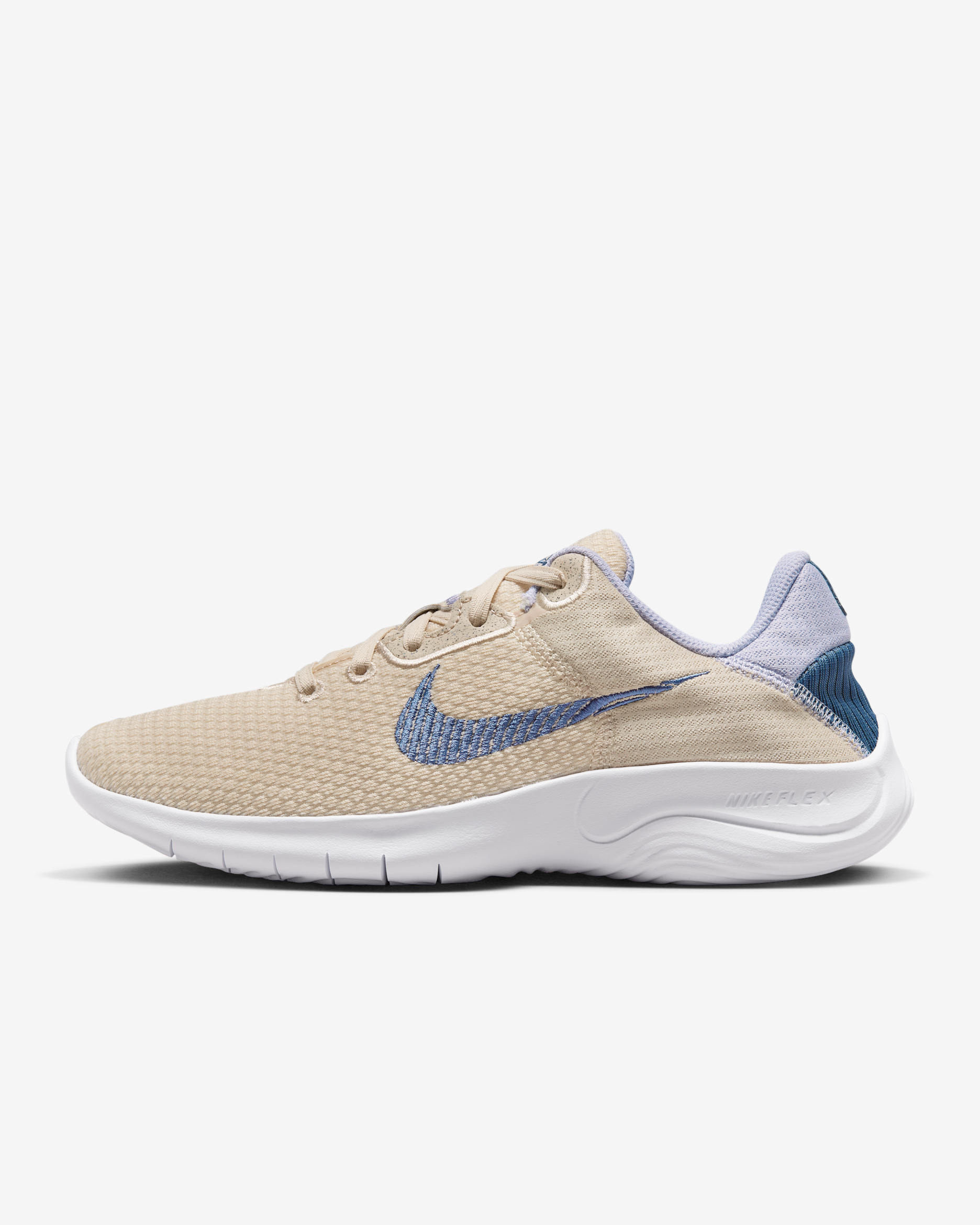 รองเท้าวิ่งโร้ดรันนิ่งผู้หญิง Nike Experience Run 11 - Sanddrift/ขาว/Oxygen Purple/Diffused Blue