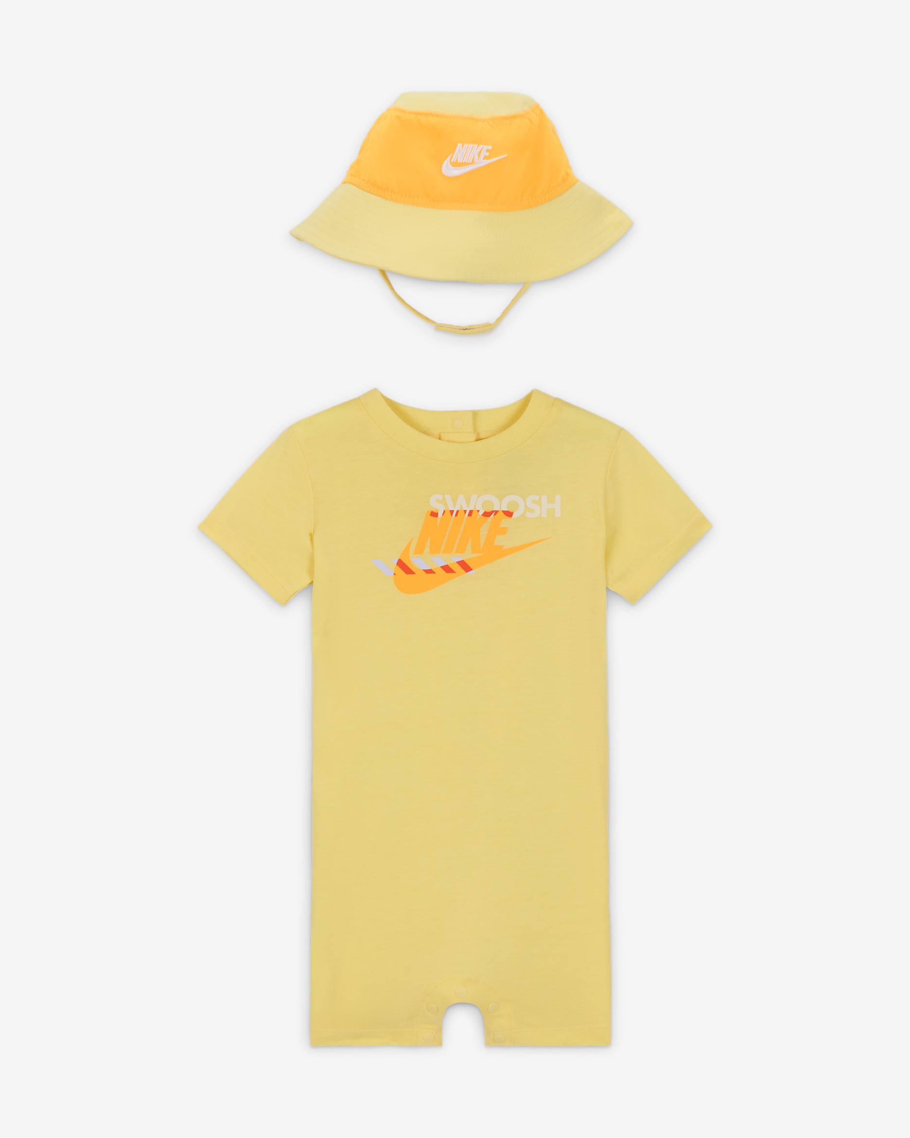 Ensemble combishort et bob Nike Sportswear PE pour bébé (12 - 24 mois) - Soft Yellow