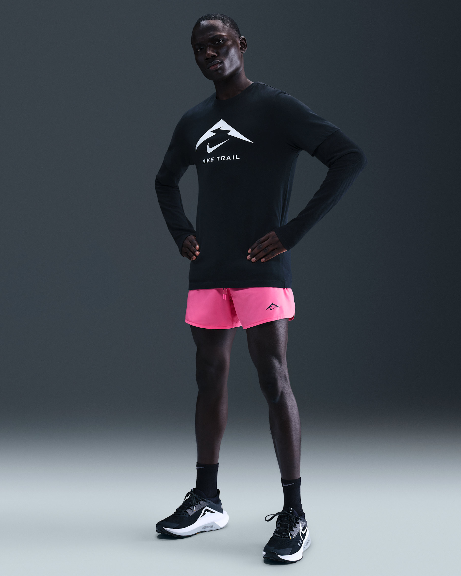 Nike Trail Second Sunrise Men's 12.5cm (approx.) Dri-FIT ADV Brief-Lined Running Shorts - Pinksicle/Pinksicle/Desert Khaki/Black