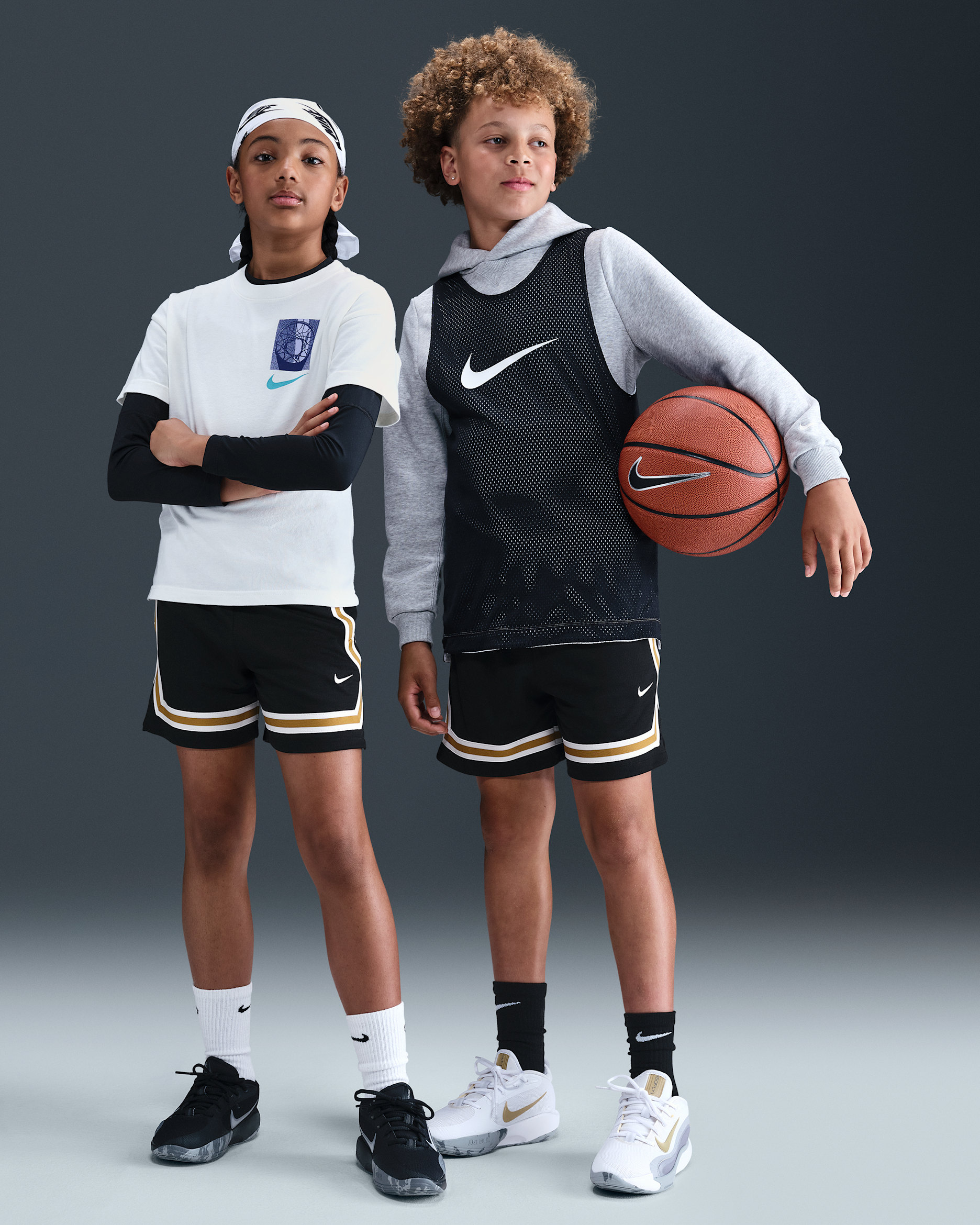 Shorts de básquetbol Dri-FIT de 13 cm para niños talla grande Nike Crossover - Negro/Limón brillante/Blanco