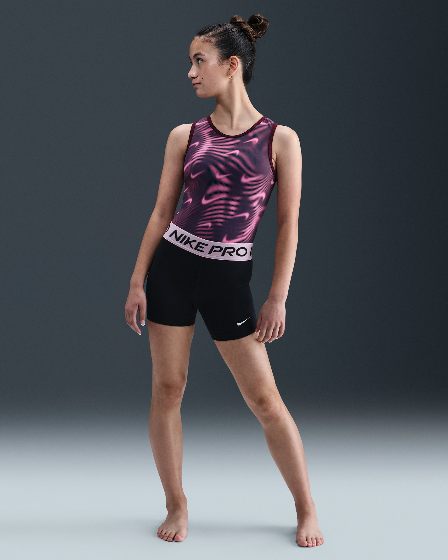 Leotardo Nike Smoky Swoosh Nike Gymnastics - Rosa