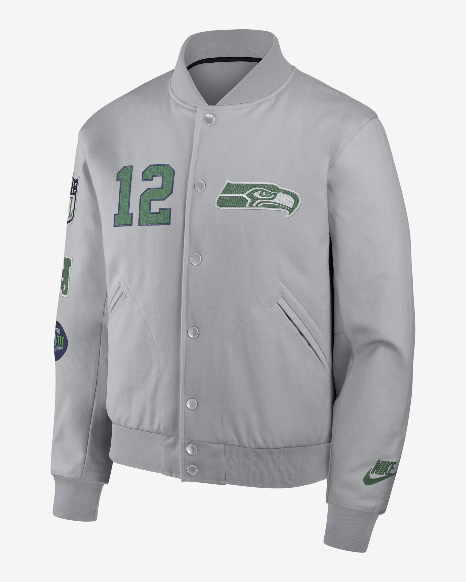Seattle Seahawks Rivalries Collection Men's Nike NFL Full-Snap Varsity Jacket - Grey