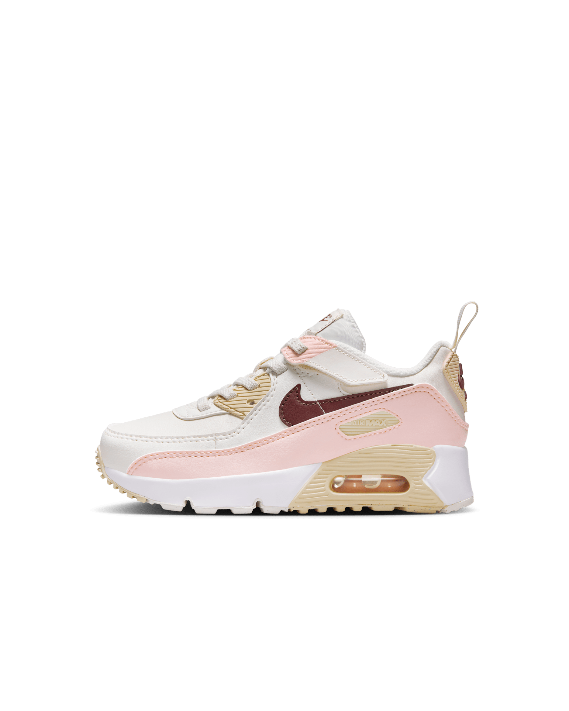 Nike Air Max 90 EasyOn Younger Kids' Shoes - Phantom/Echo Pink/Sail/Dark Team Red