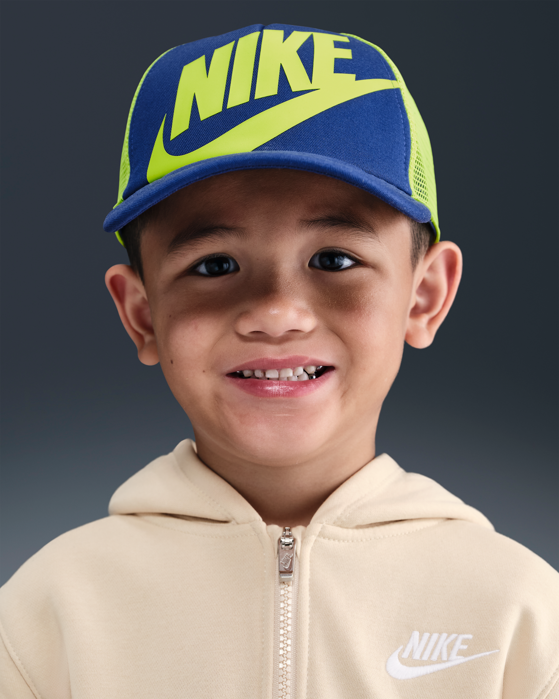 Nike Rise Kids' Structured Trucker Cap - Deep Royal Blue/Volt/Volt