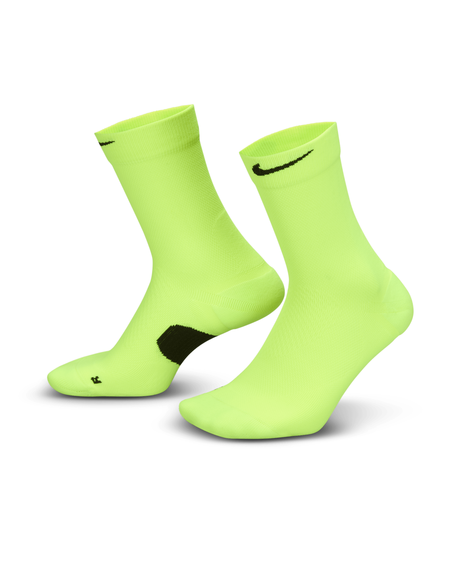 ถุงเท้าข้อยาว Nike Running Midweight (1 คู่) - Volt/ดำ/ดำ