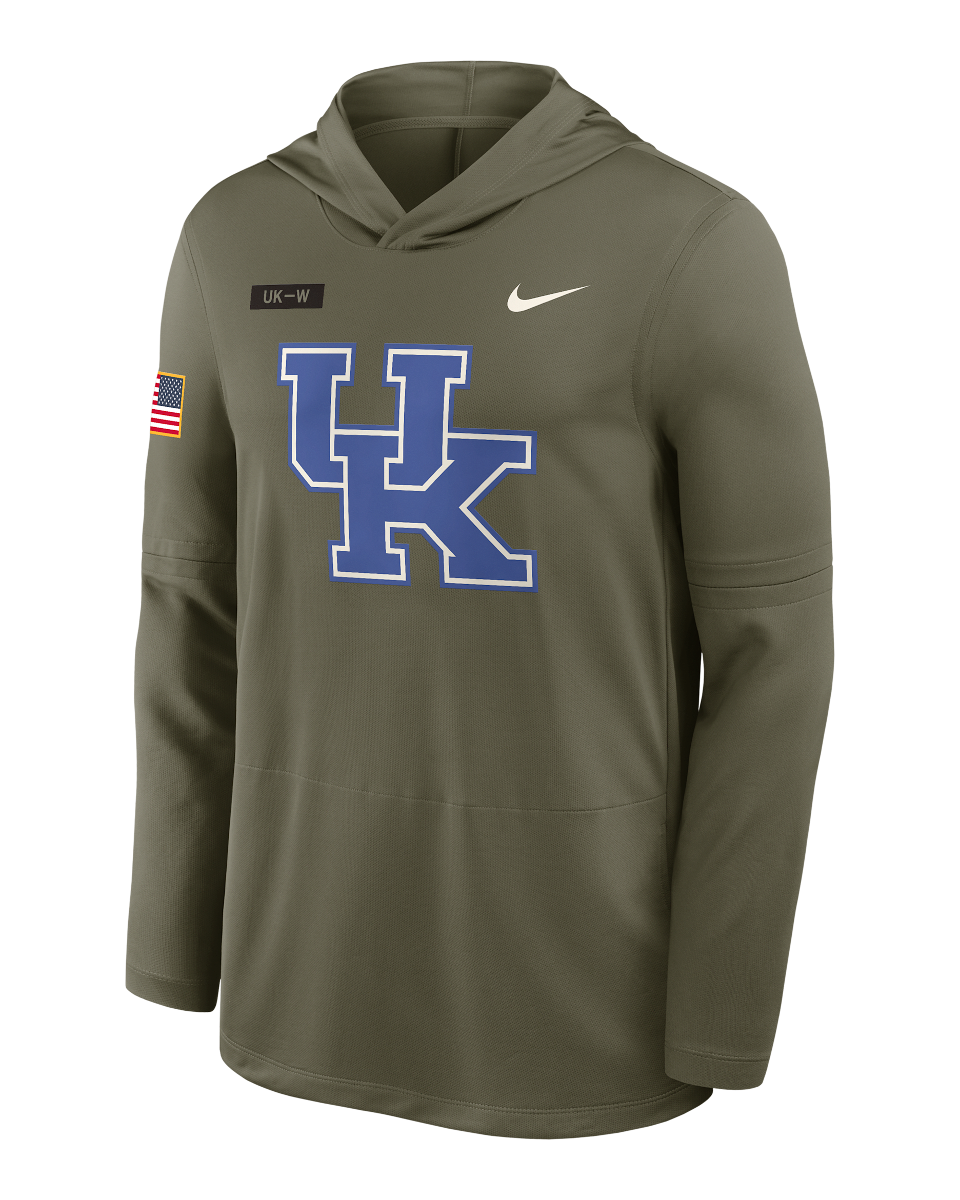 Kentucky 2025 Military Appreciation Men's Nike Dri-FIT College Long-Sleeve Hooded Top - Olive