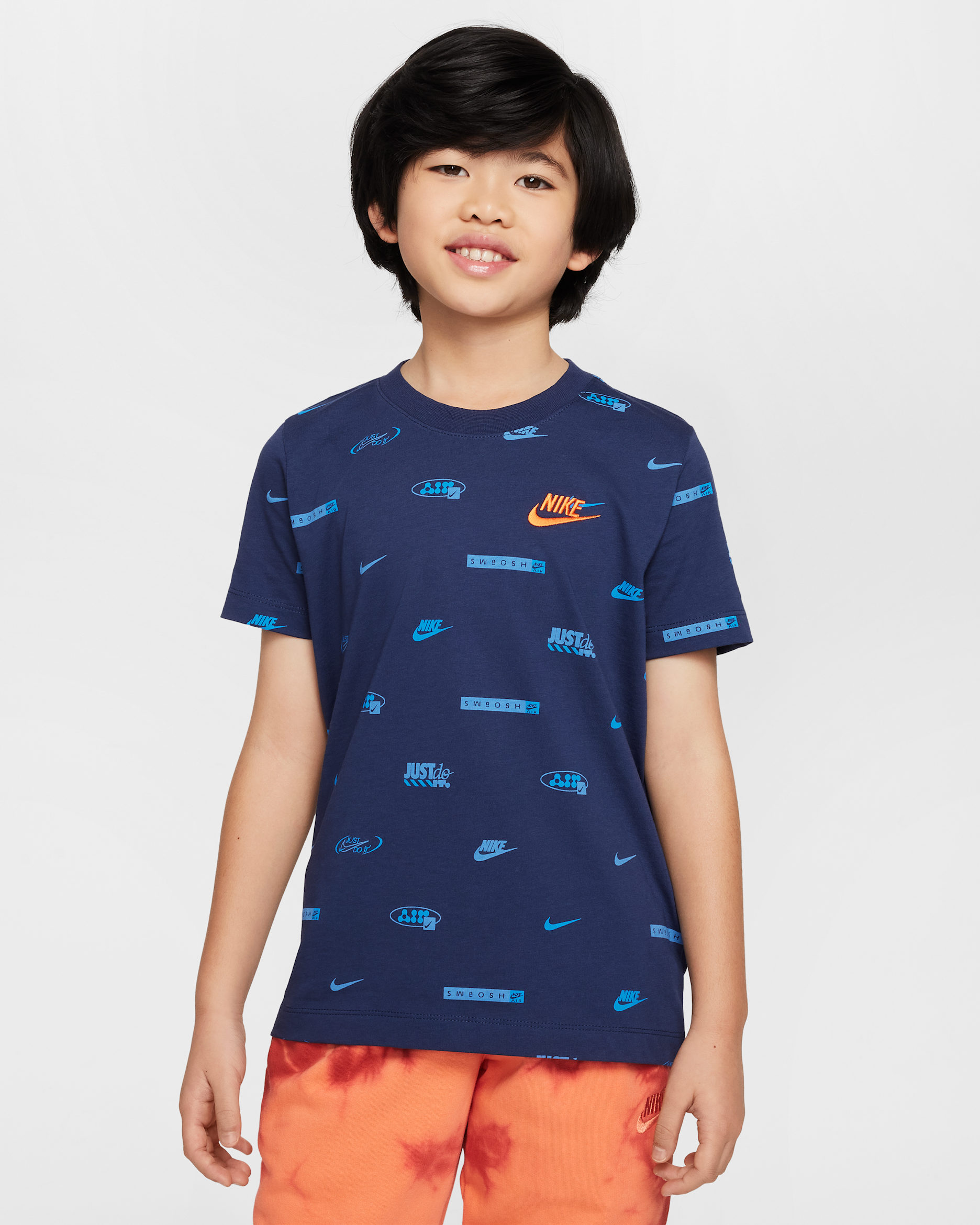 Playera para niños talla grande Nike Sportswear - Azul marino medianoche