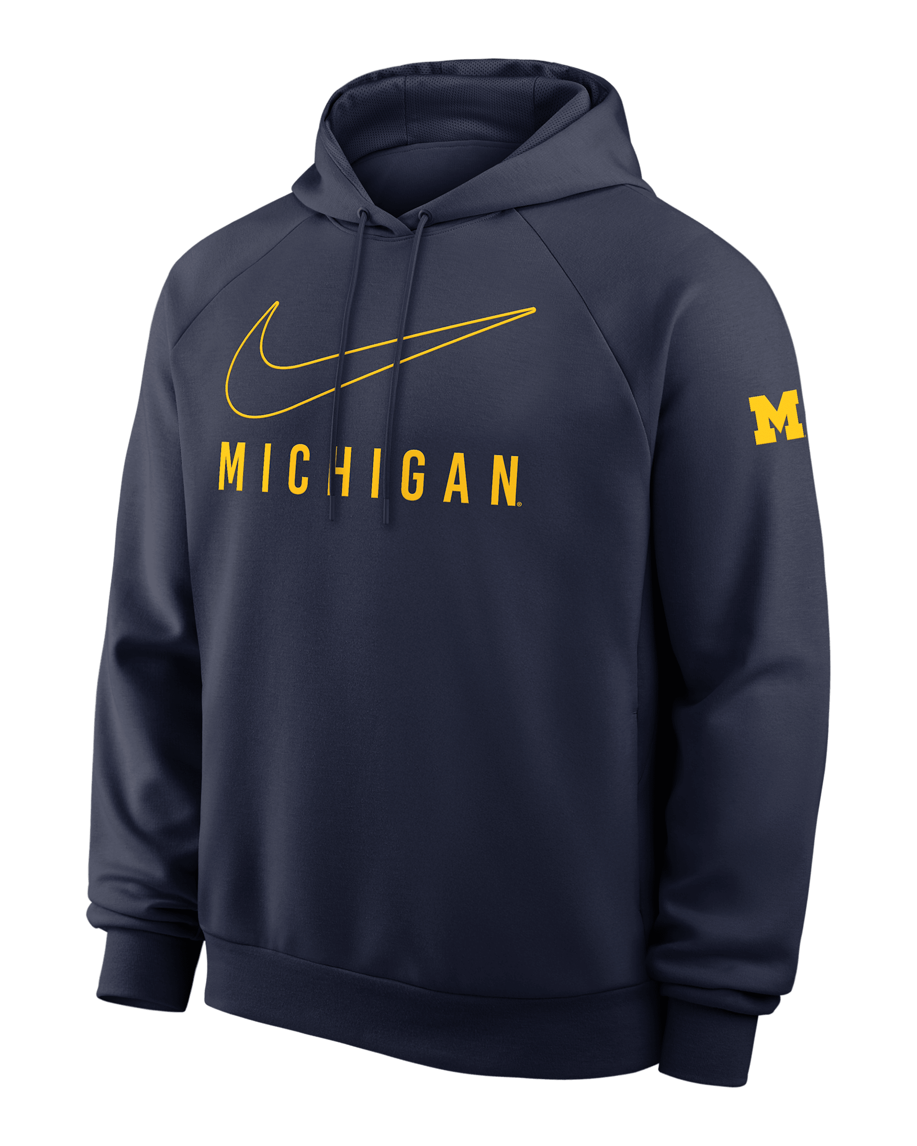 Michigan Premium Performance Men's Nike Dri-FIT College Pullover Hoodie - Navy