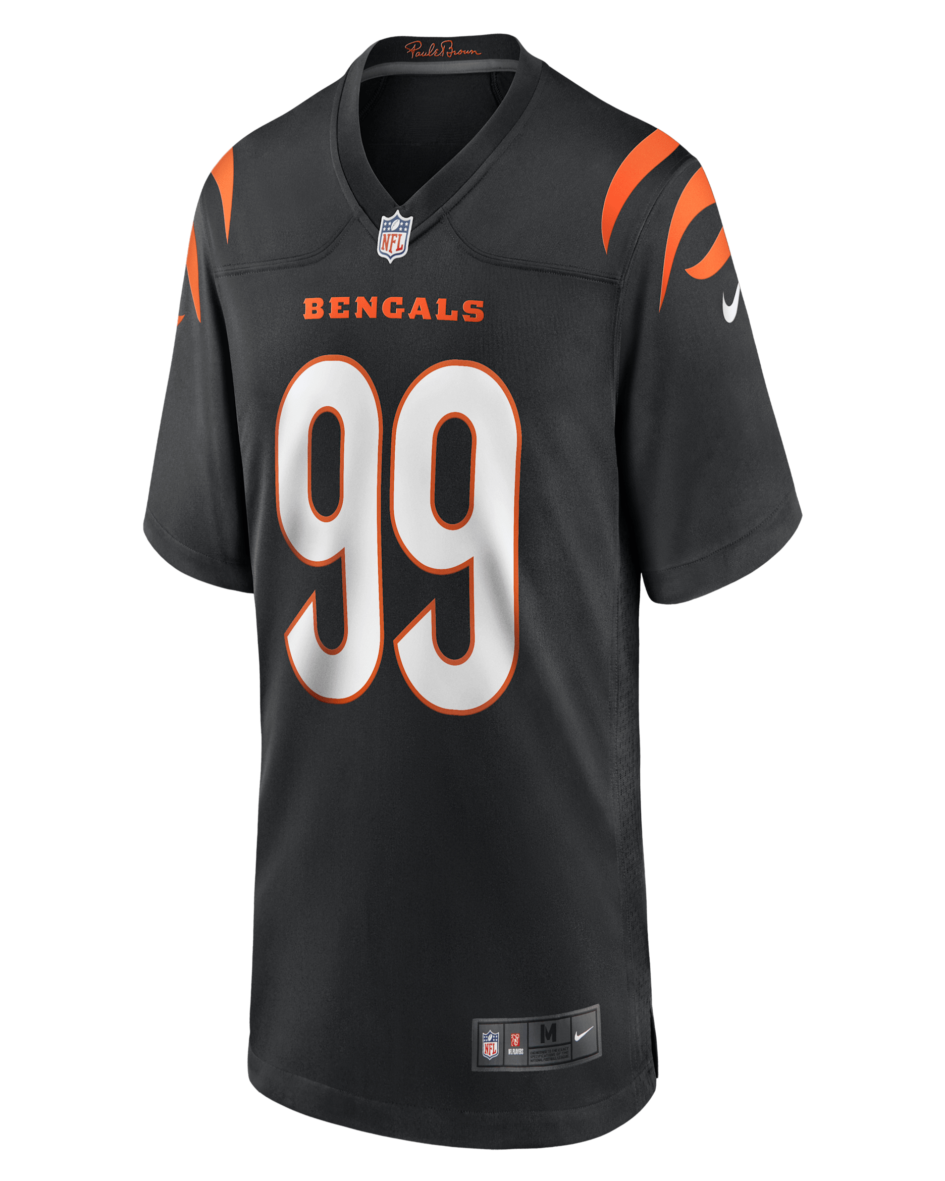 Jersey de fútbol americano Nike de la NFL Game para hombre Myles Murphy Cincinnati Bengals - Negro