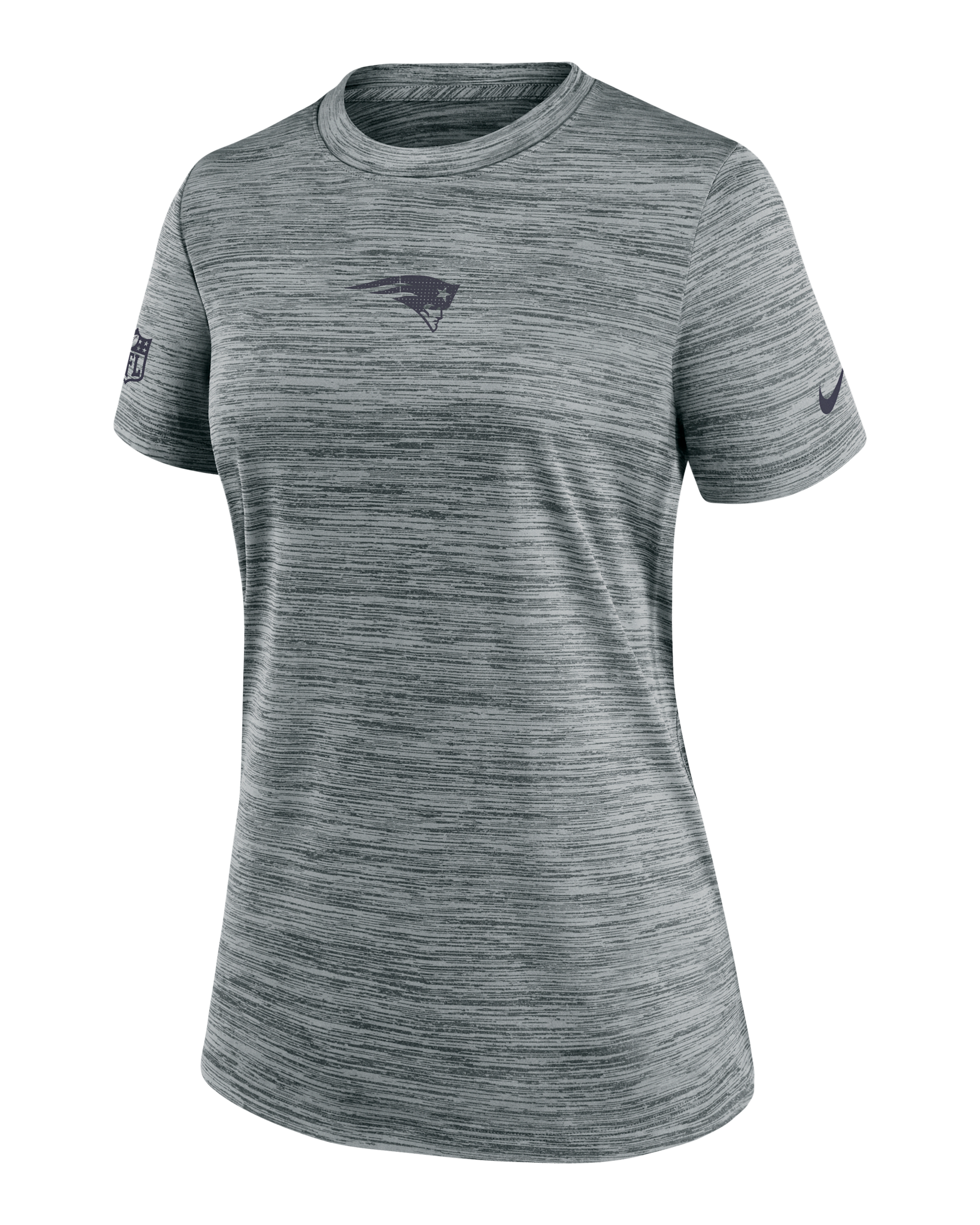 Playera Nike Dri-FIT de la NFL para mujer New England Patriots Sideline Team Issue Velocity - Gris jaspeado