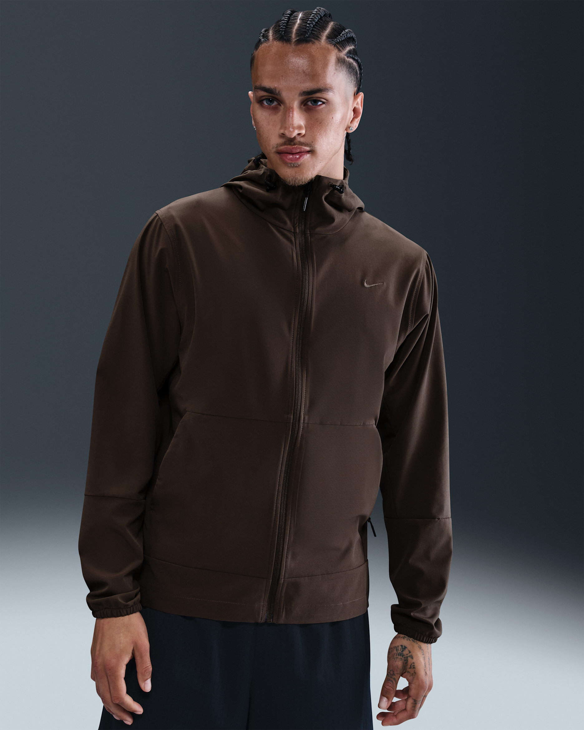 Nike Unlimited Men's Repel Hooded Versatile Jacket - Baroque Brown/Black/Baroque Brown