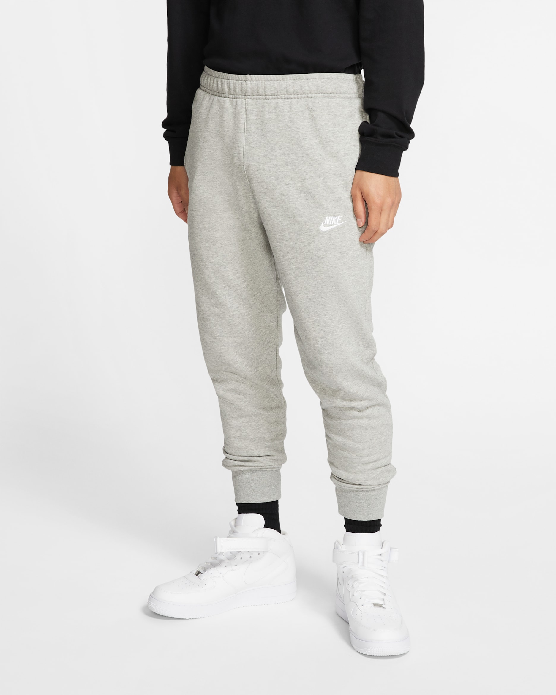 Nike Sportswear Club Men's Joggers - Dark Grey Heather/Matte Silver/White