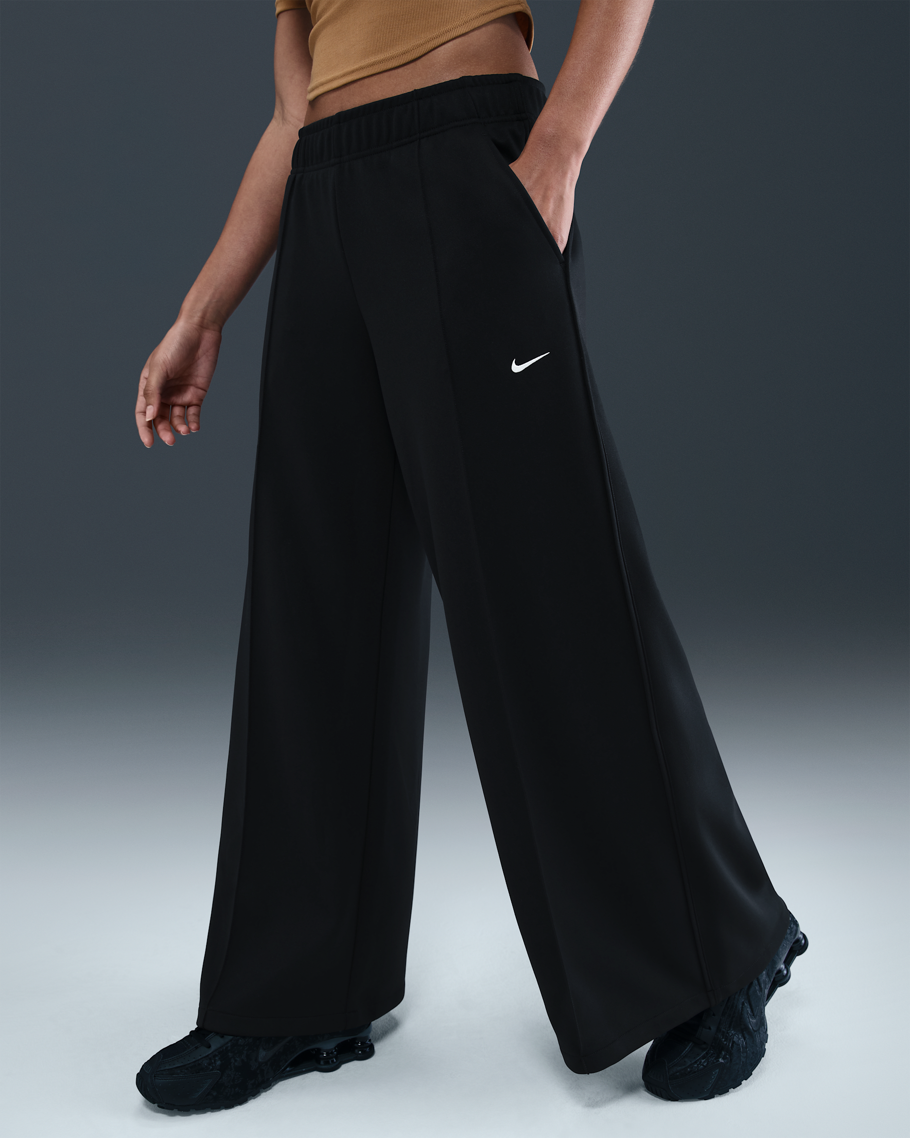 Nike Sportswear Women's Mid-Rise Wide-Leg Tracksuit Bottoms