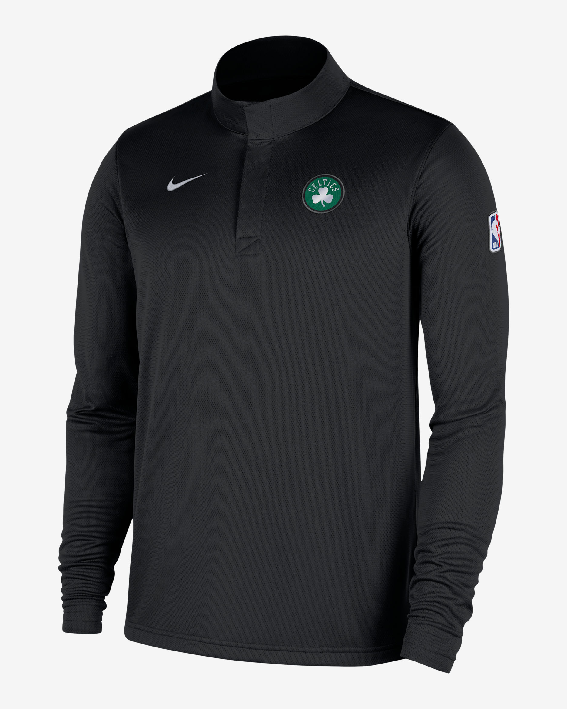 Boston Celtics Men's Nike Dri-FIT NBA 1/4-Zip Long-Sleeve Top - Black/White
