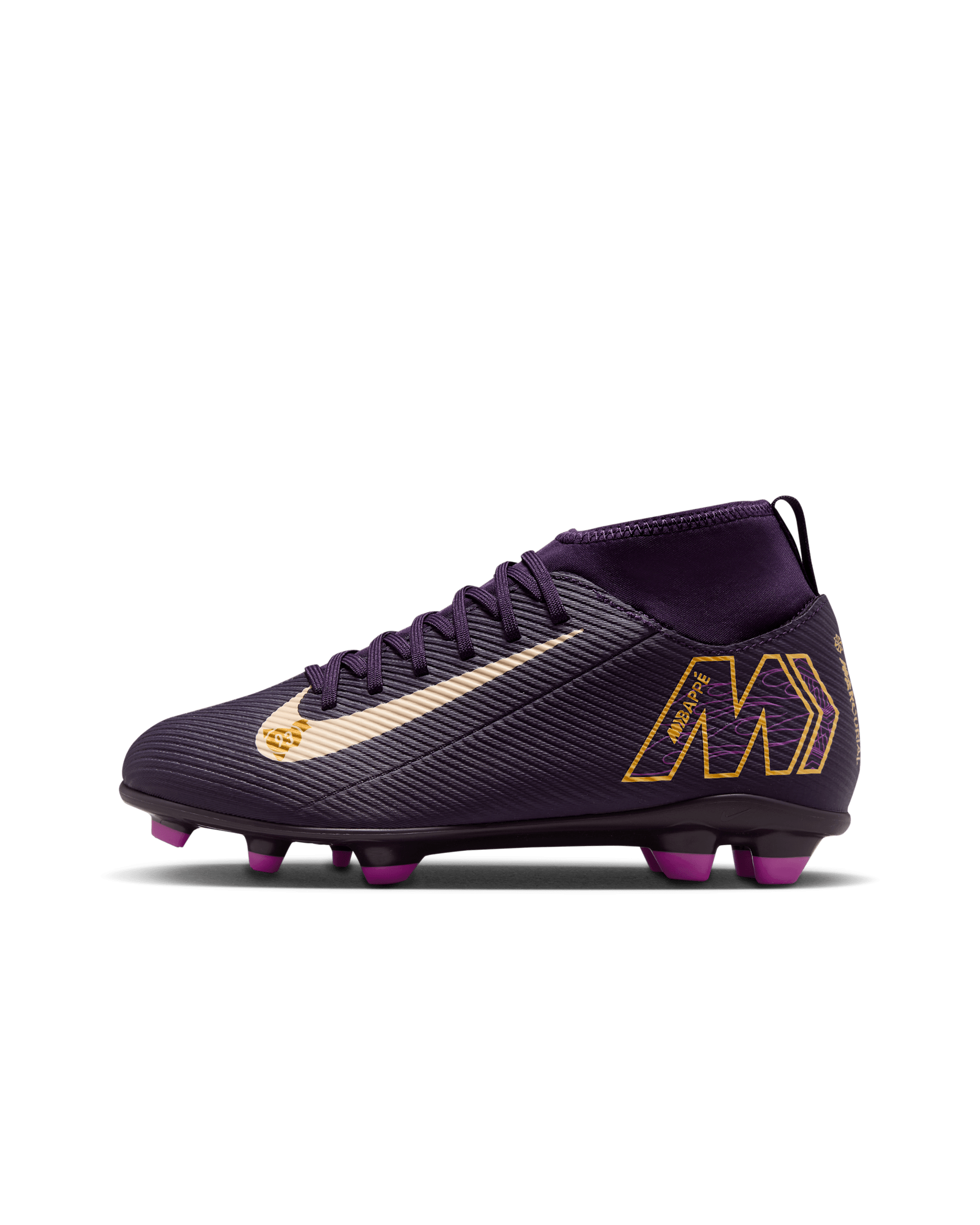 Nike Jr. Mercurial Superfly 10 Club 'Kylian Mbappé' Younger/Older Kids' Multi-Ground High-Top Football Boot - Grand Purple/Pale Ivory
