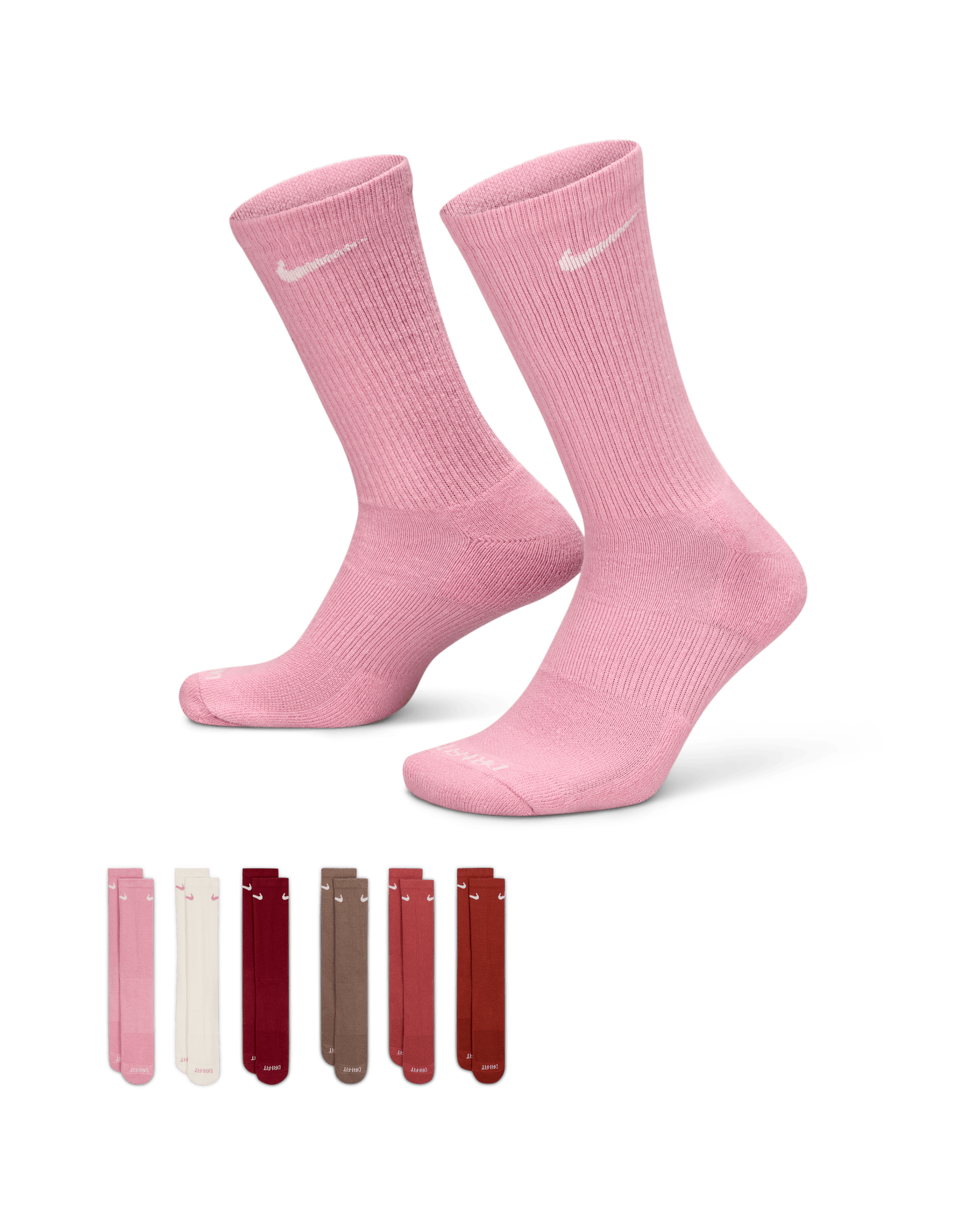 Nike Everyday Plus Cushioned Training Crew Socks (6 Pairs) - Multi-Color