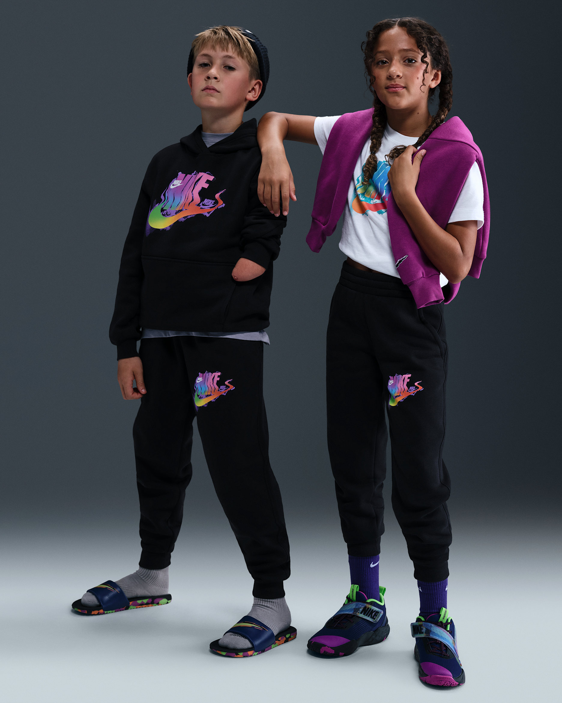 Nike Sportswear Club Fleece Big Kids' Joggers - Black/White