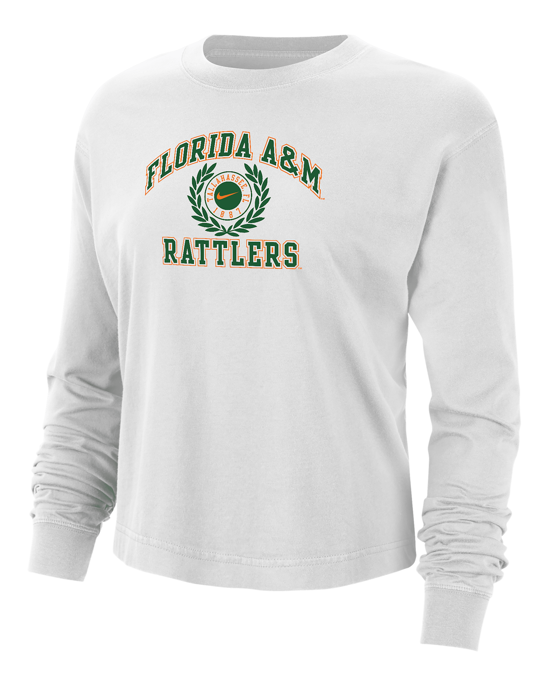 FAMU Women's Nike College Boxy Long-Sleeve T-Shirt - White