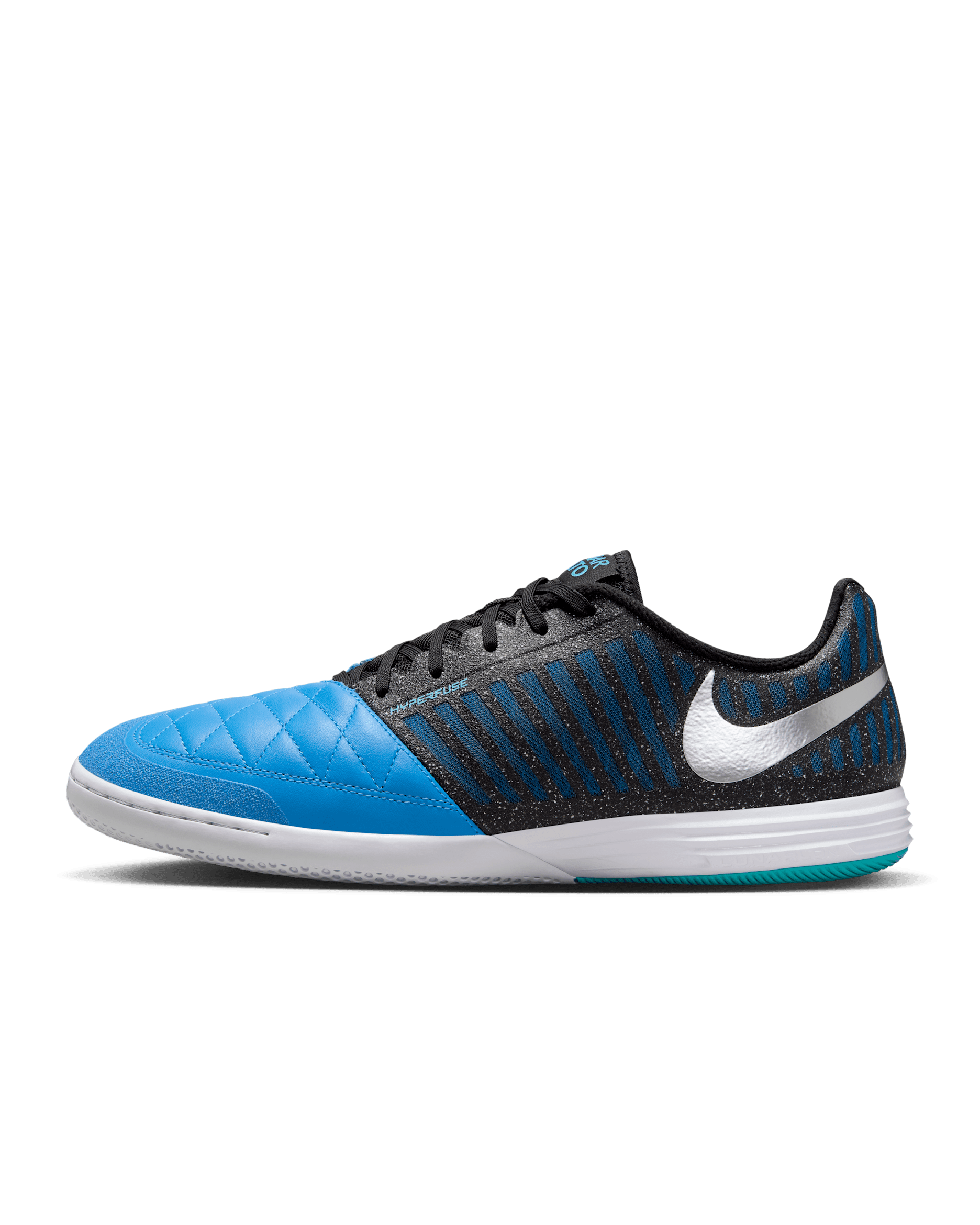 Nike Lunar Gato II Indoor Court Low-Top Football Shoes - Metallic Silver/Neptune Blue/Black