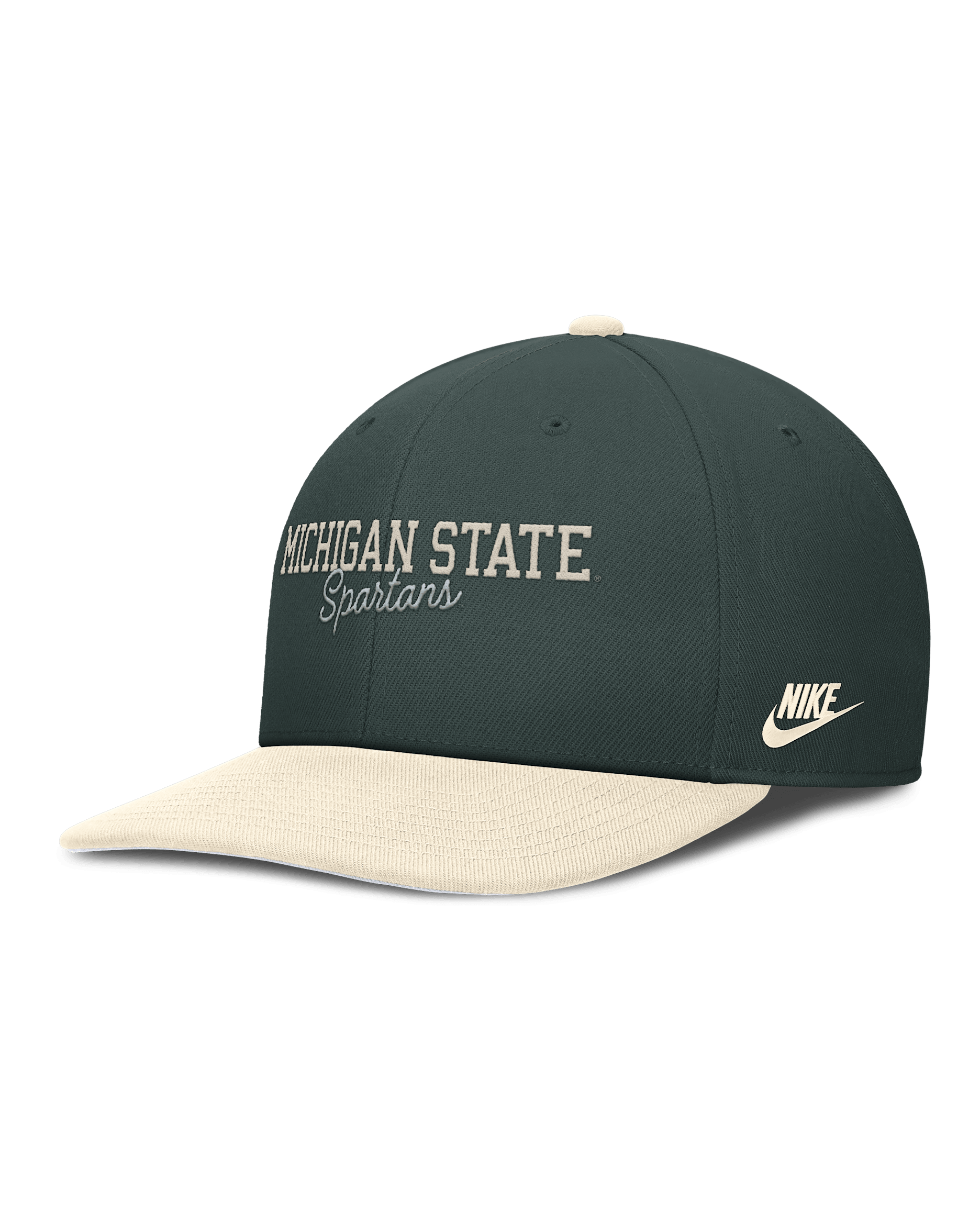 Michigan State Legacy Script Men's Nike Dri-FIT College Adjustable Hat - White