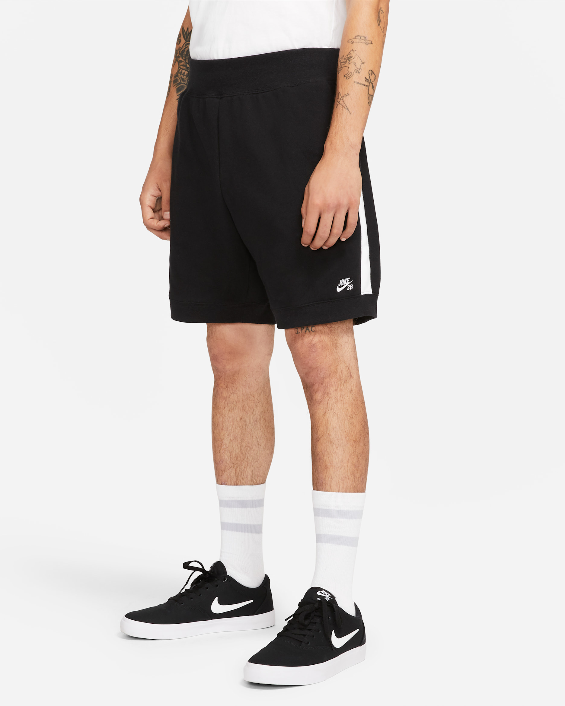 Nike SB Fleece Skate Shorts - Black/White/White