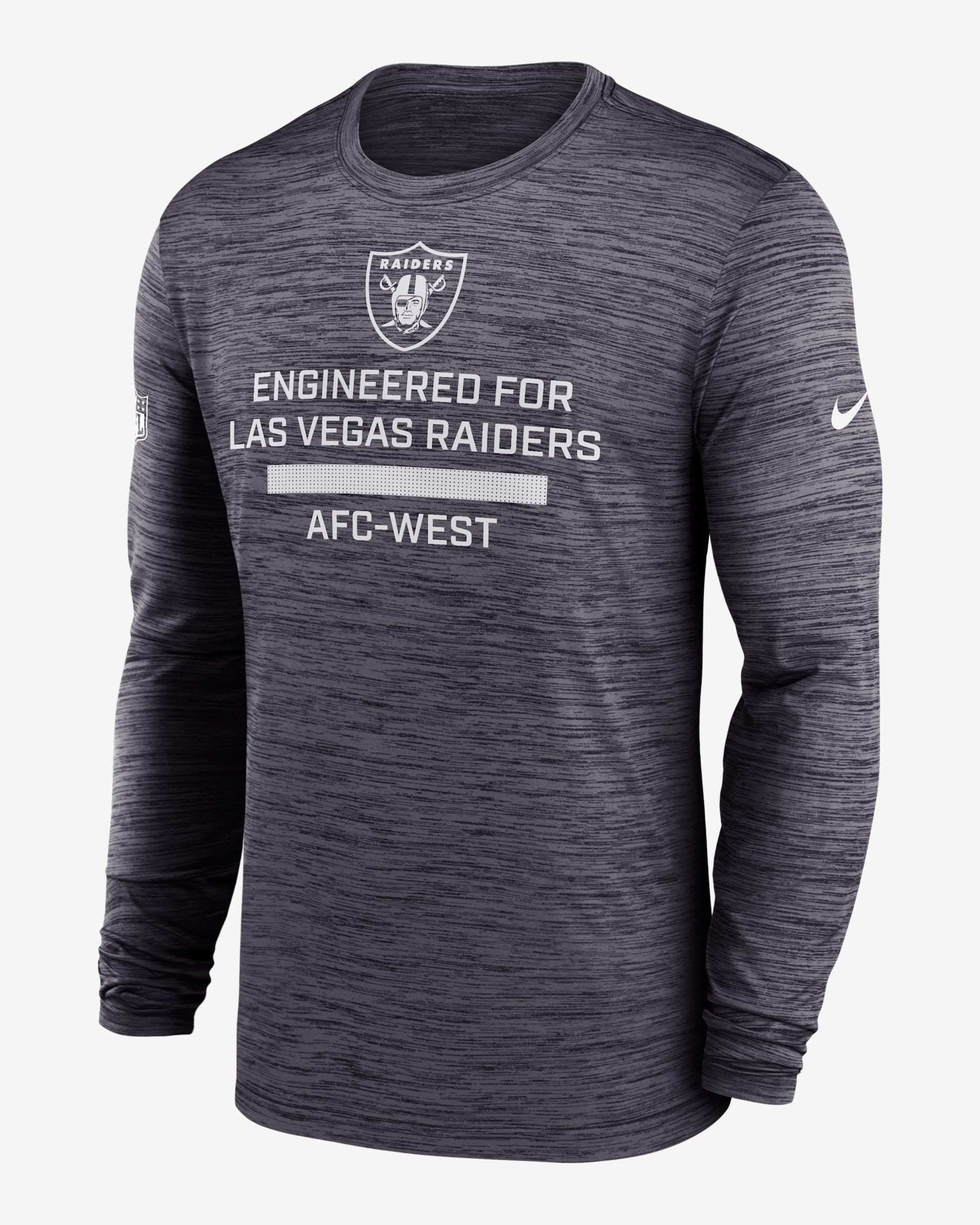 Playera de manga larga Nike Dri-FIT de la NFL para hombre Las Vegas Raiders Sideline Team Issue Velocity - Negro