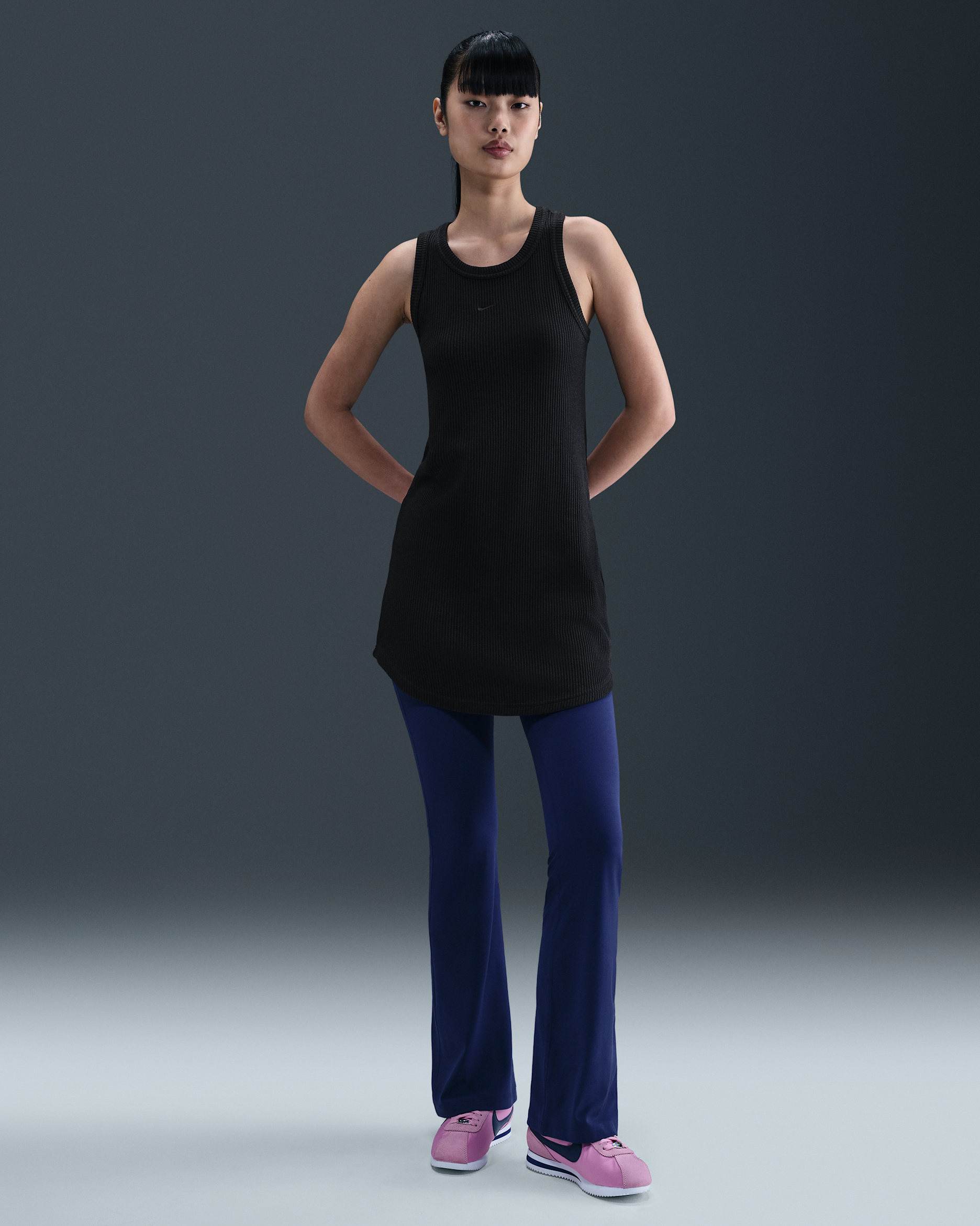 Nike Sportswear Chill Knit Women's Waffle Tank Top Dress - Black/Black