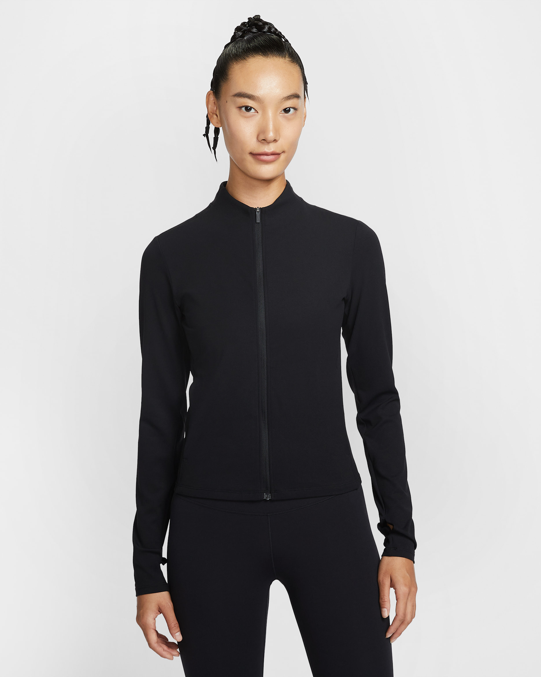 Nike Zenvy Women's Dri-FIT Full-Zip Jacket - Black/Cool Grey