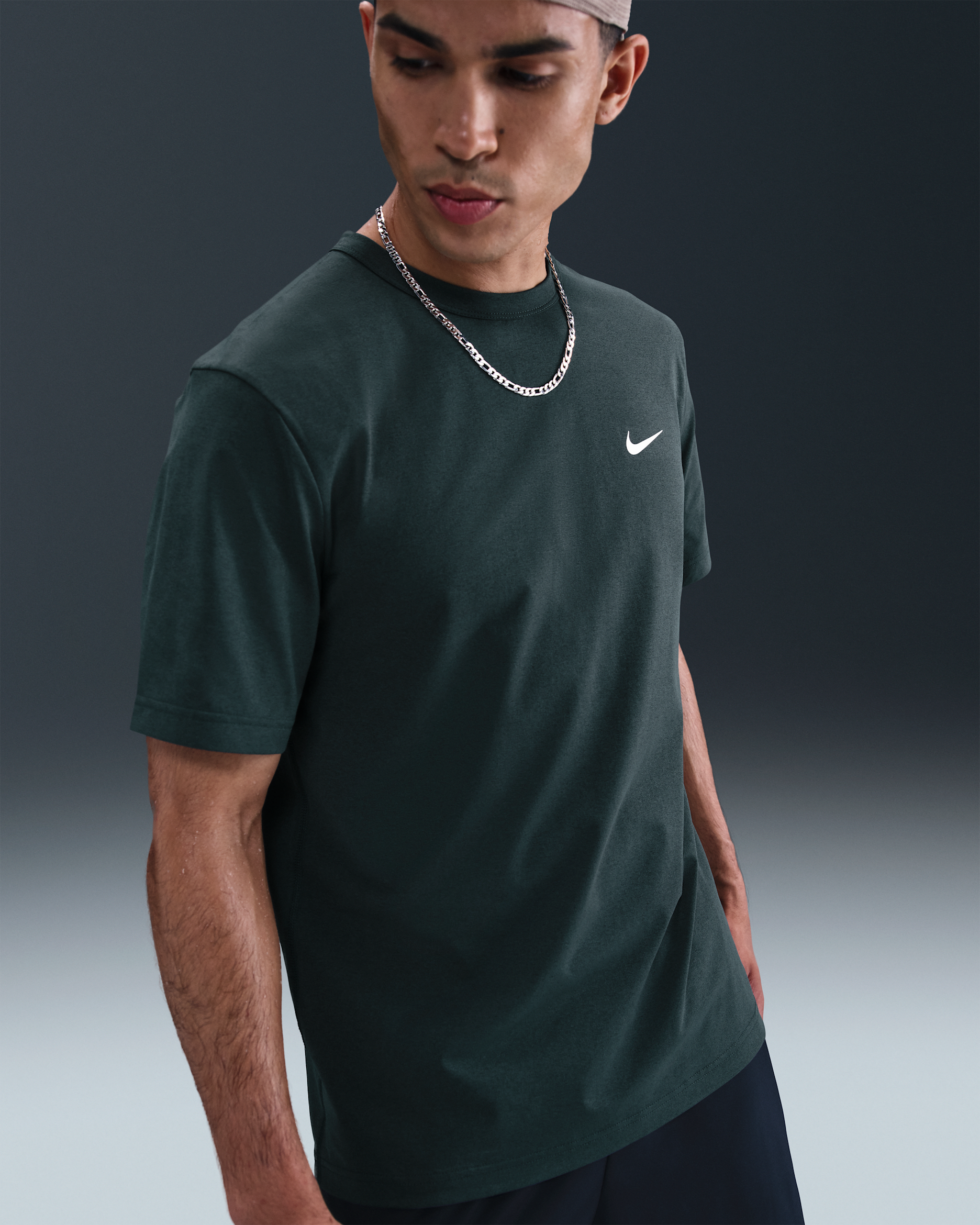 Nike Hyverse Men's Dri-FIT UV Short-sleeve Versatile Top - Seaweed/White