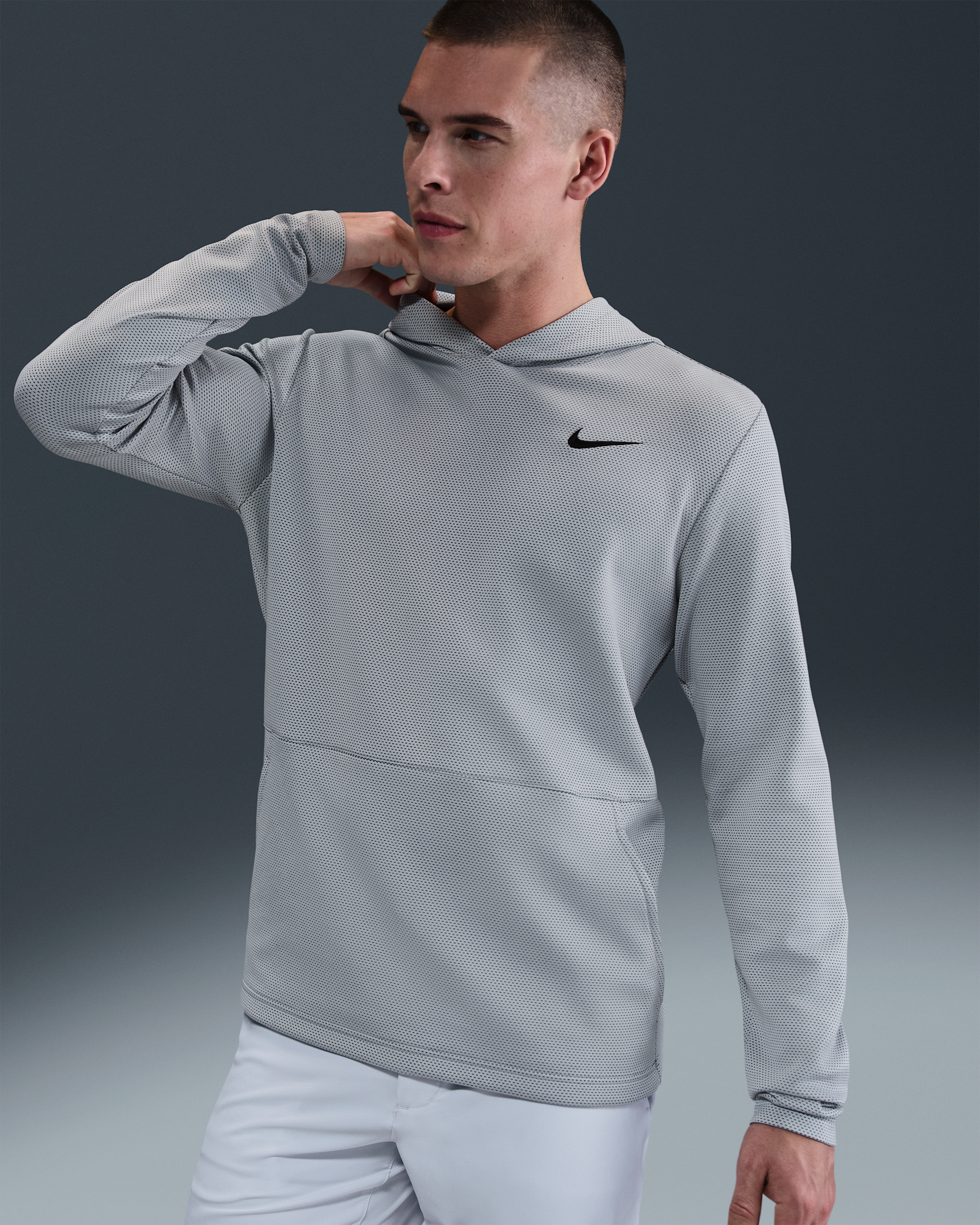 Nike Victory Men's Dri-FIT Therma Flex Golf Hoodie - Wolf Grey/Black/Black