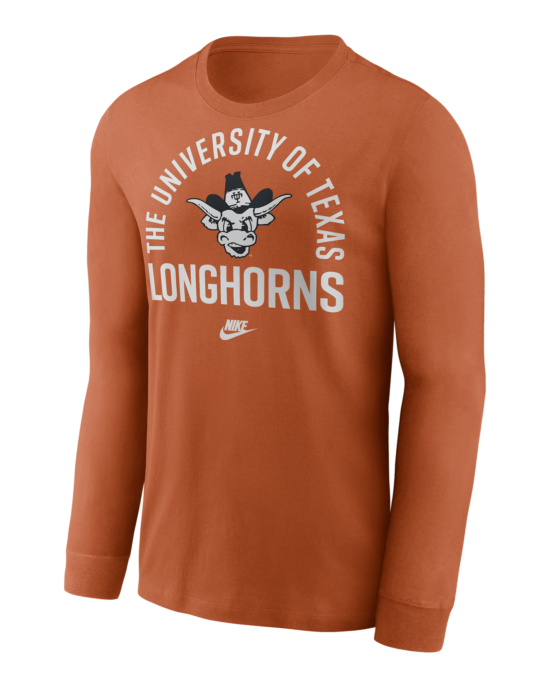 Texas Legacy Arched Logo Men's Nike College Long-Sleeve T-Shirt - Burnt Orange