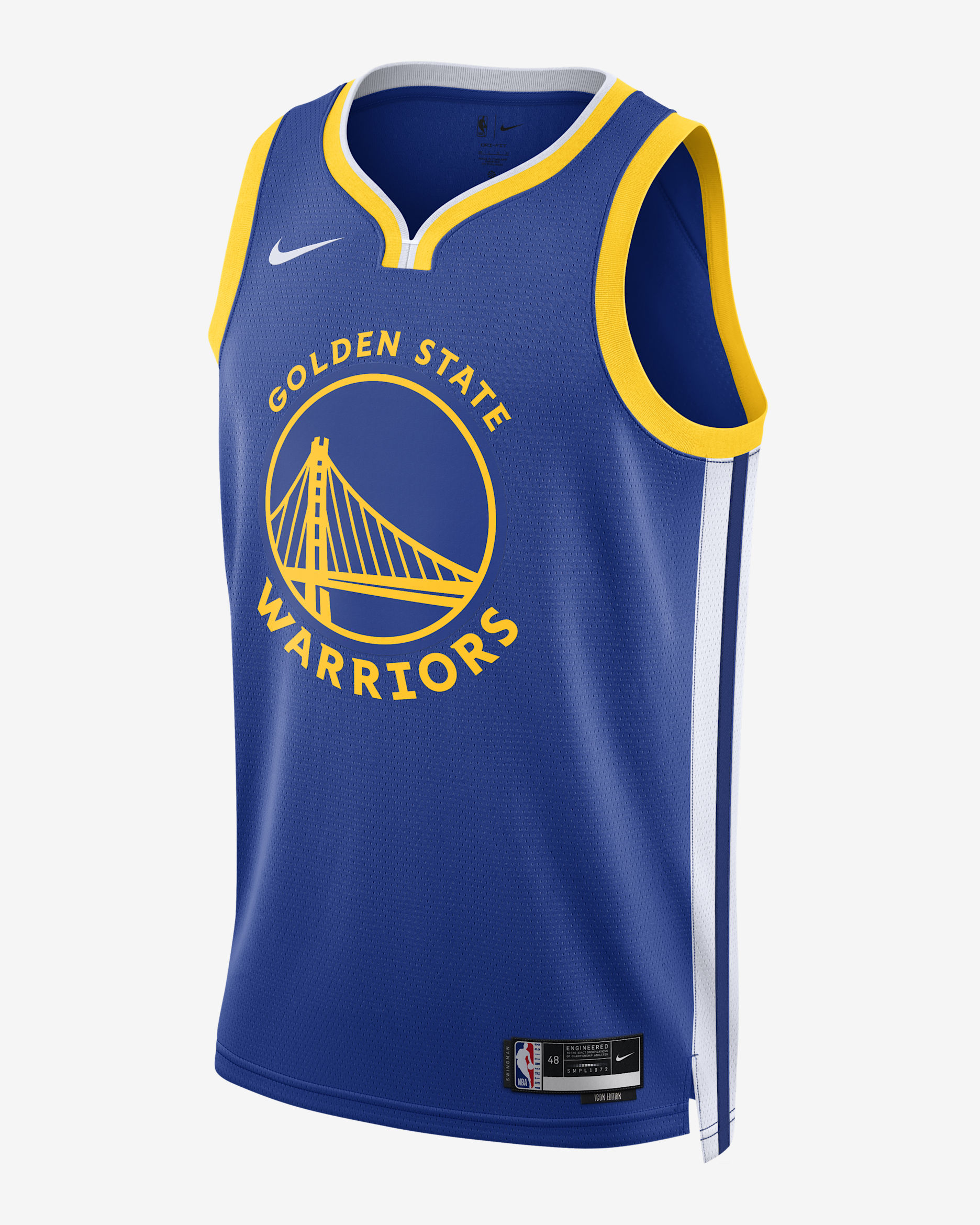 Jersey Nike Dri-FIT de la NBA Swingman para hombre Golden State Warriors Icon Edition - Azul enérgico/Blanco