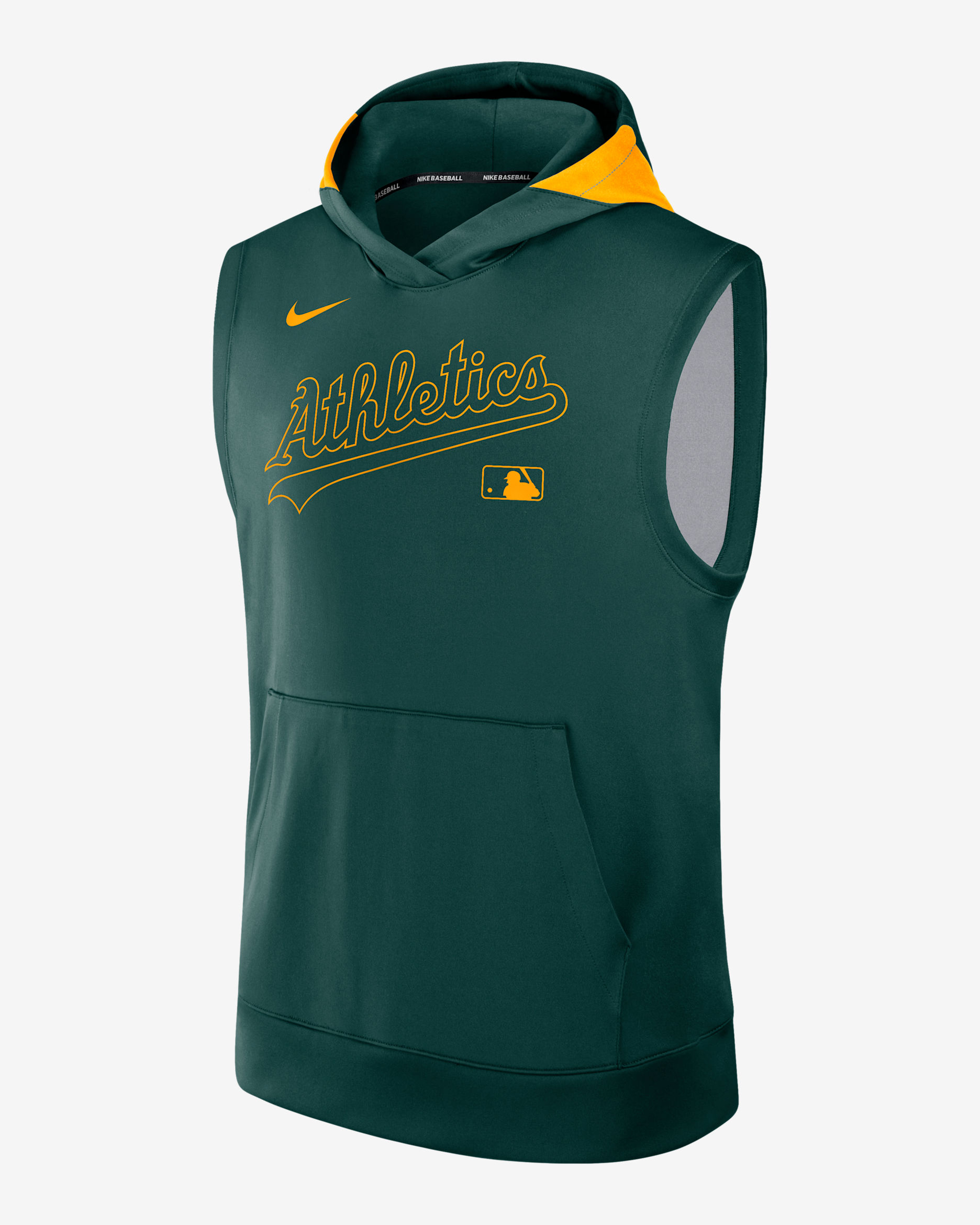 Athletics Authentic Collection Men’s Nike Dri-FIT MLB Sleeveless Pullover Hoodie - Green