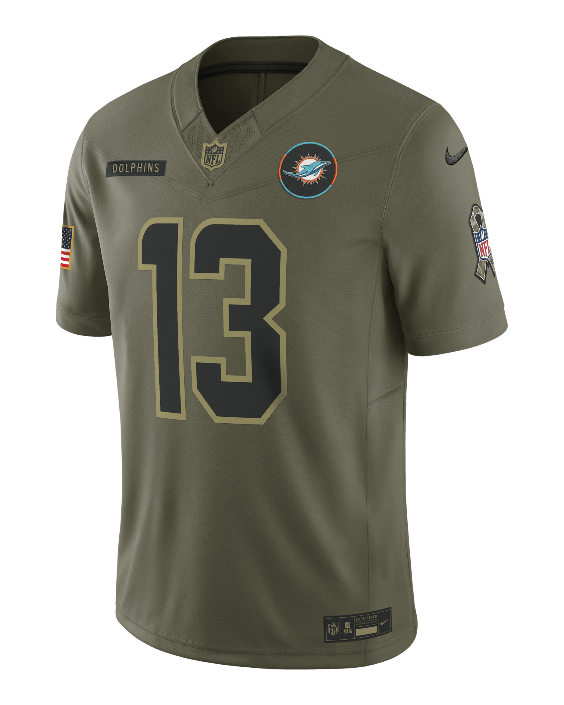 Dan Marino Miami Dolphins Salute to Service Retired Men's Nike Dri-FIT NFL Limited Jersey - Olive