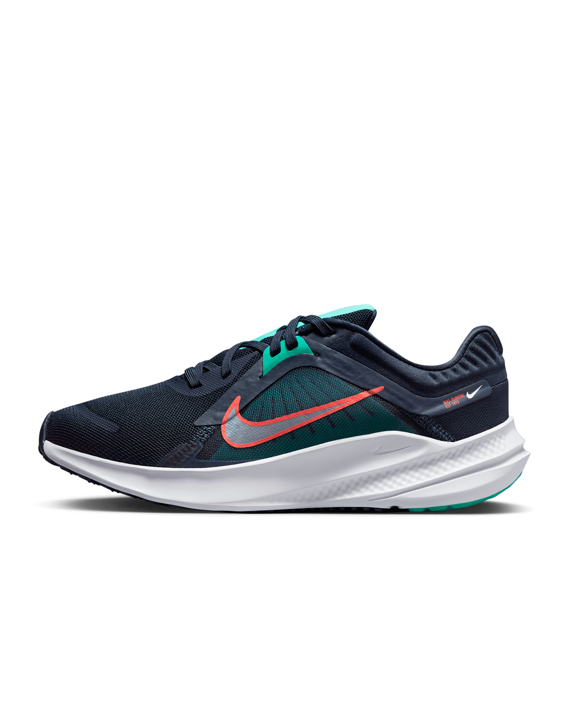Nike Quest 5 Women's Road Running Shoes - Obsidian/Clear Jade/Picante Red/White