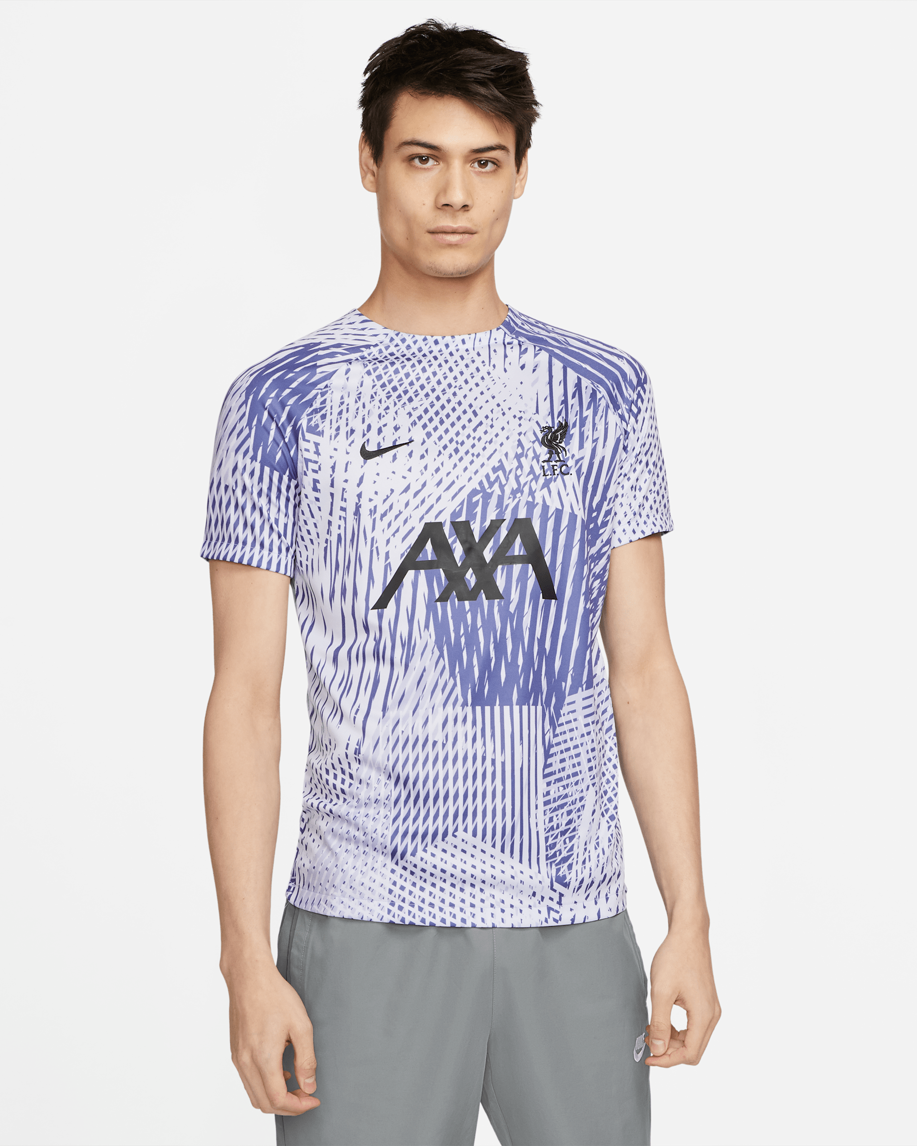 Liverpool F.C. Away Men's Nike Dri-FIT Pre-Match Football Top - Pure Violet/Purple Dawn/Dark Purple Dust/Black