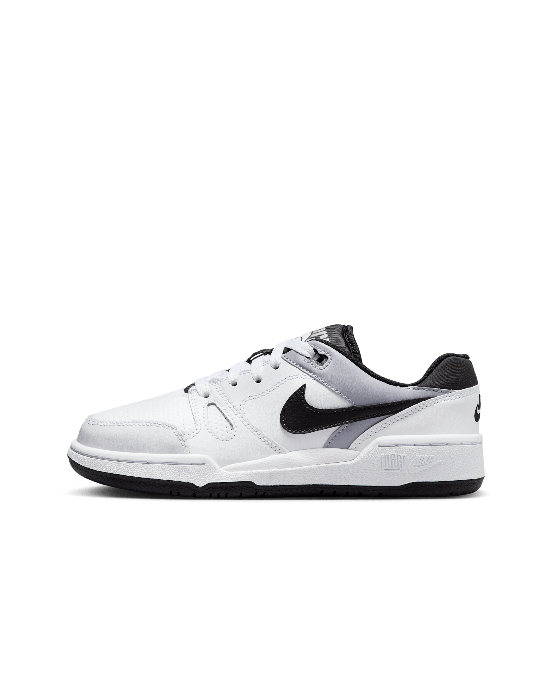 Nike Full Force Low Older Kids' Shoes - White/Pewter/Black/Black