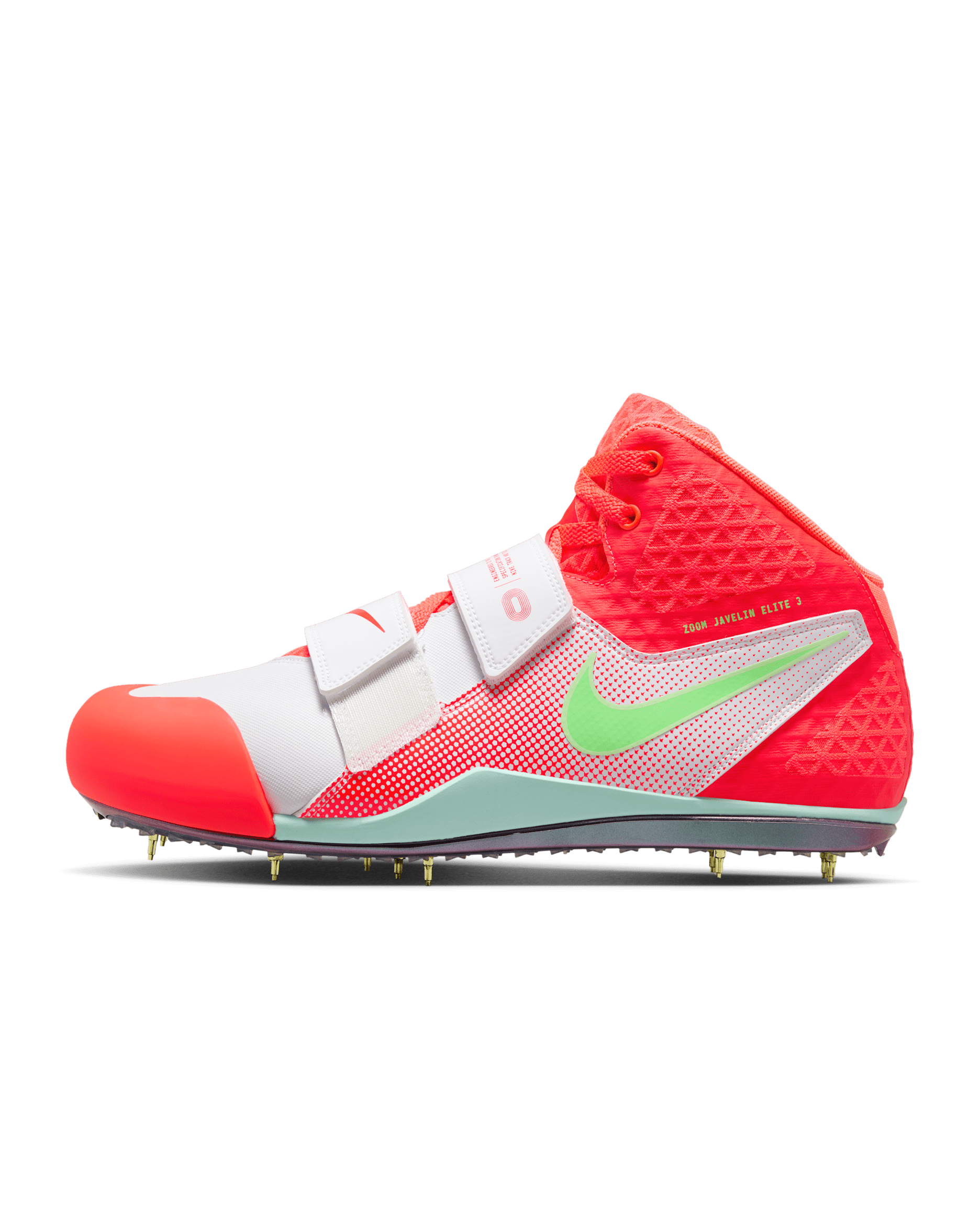 Nike Zoom Javelin Elite 3-pig- og banesko til kast - hvid/Hyper Orange/Lime Blast/Bright Crimson
